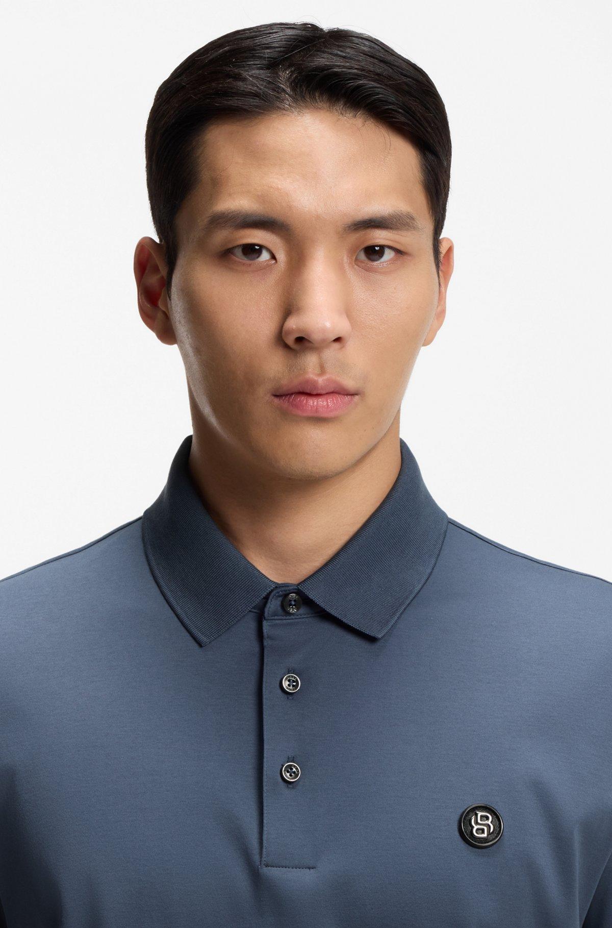 Monogram-jacquard polo shirt in cotton Product Image