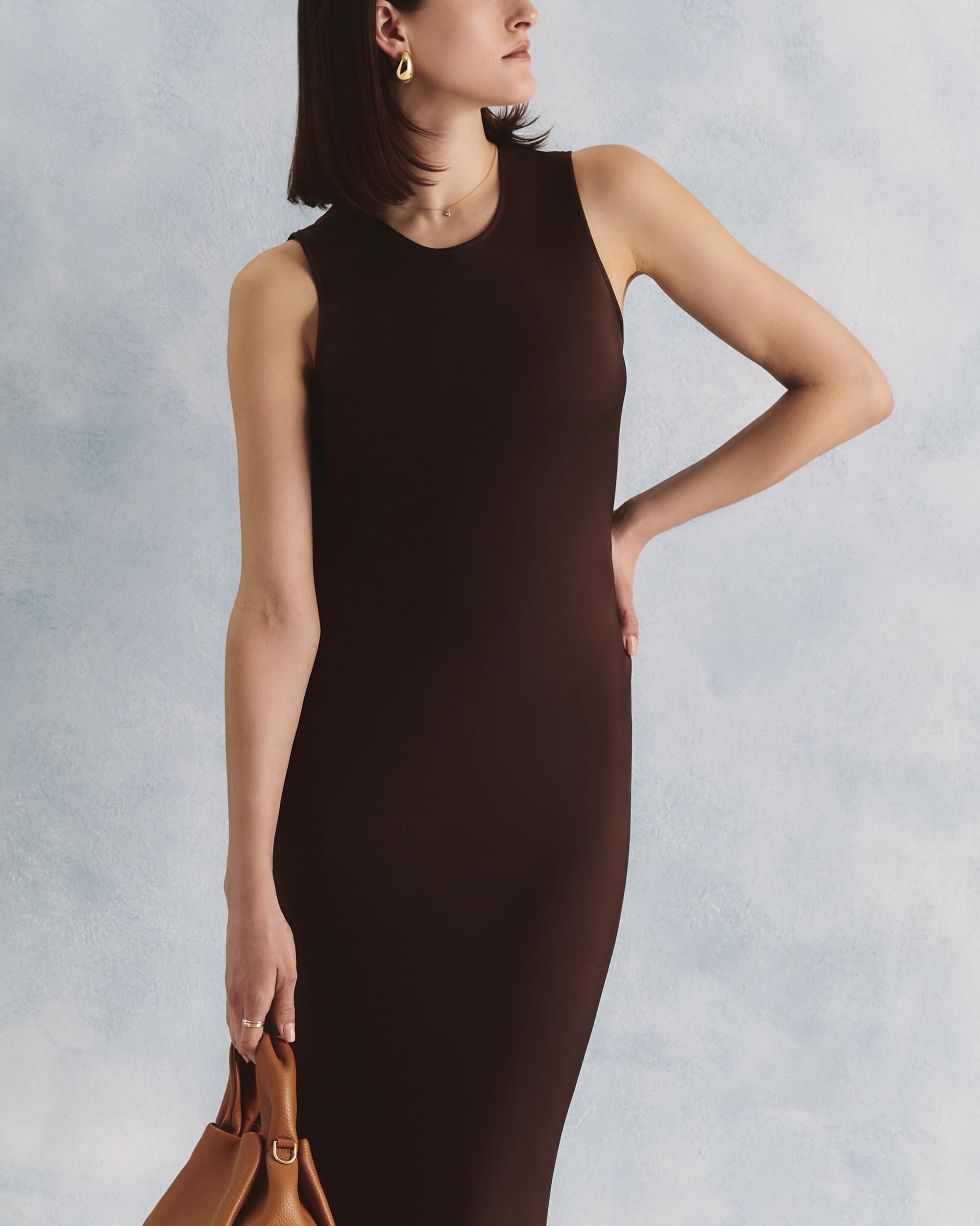 Quince | Women's Washable Stretch Silk Tank Top Midi Dress Size XS Product Image