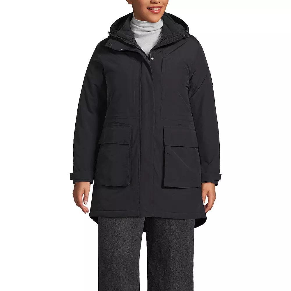 Plus Size Lands' End Women's 3-in-1 Squall Winter Parka Jacket, Size: 1XL, Black Product Image