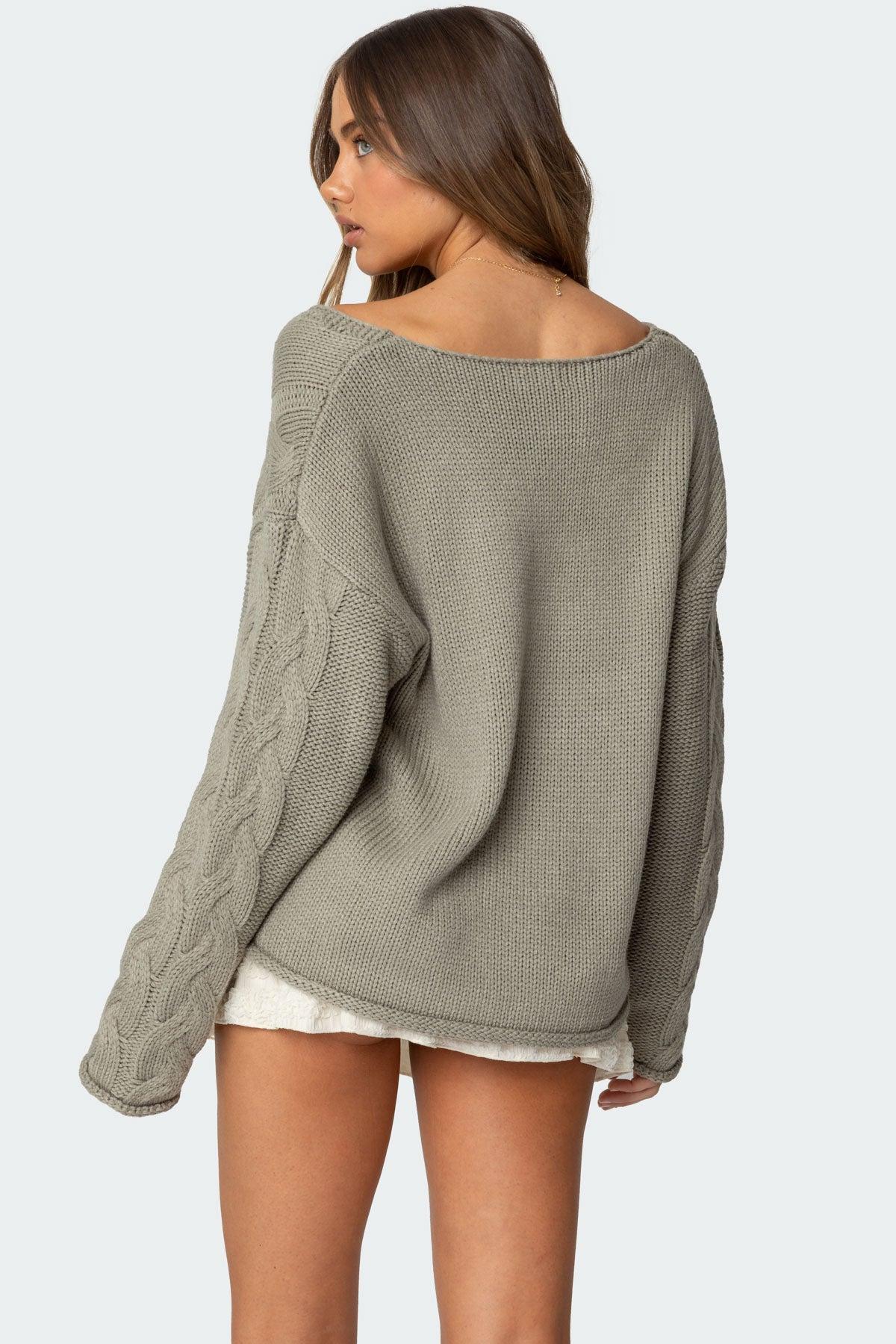 Inga Oversized Cable Knit Sweater Product Image