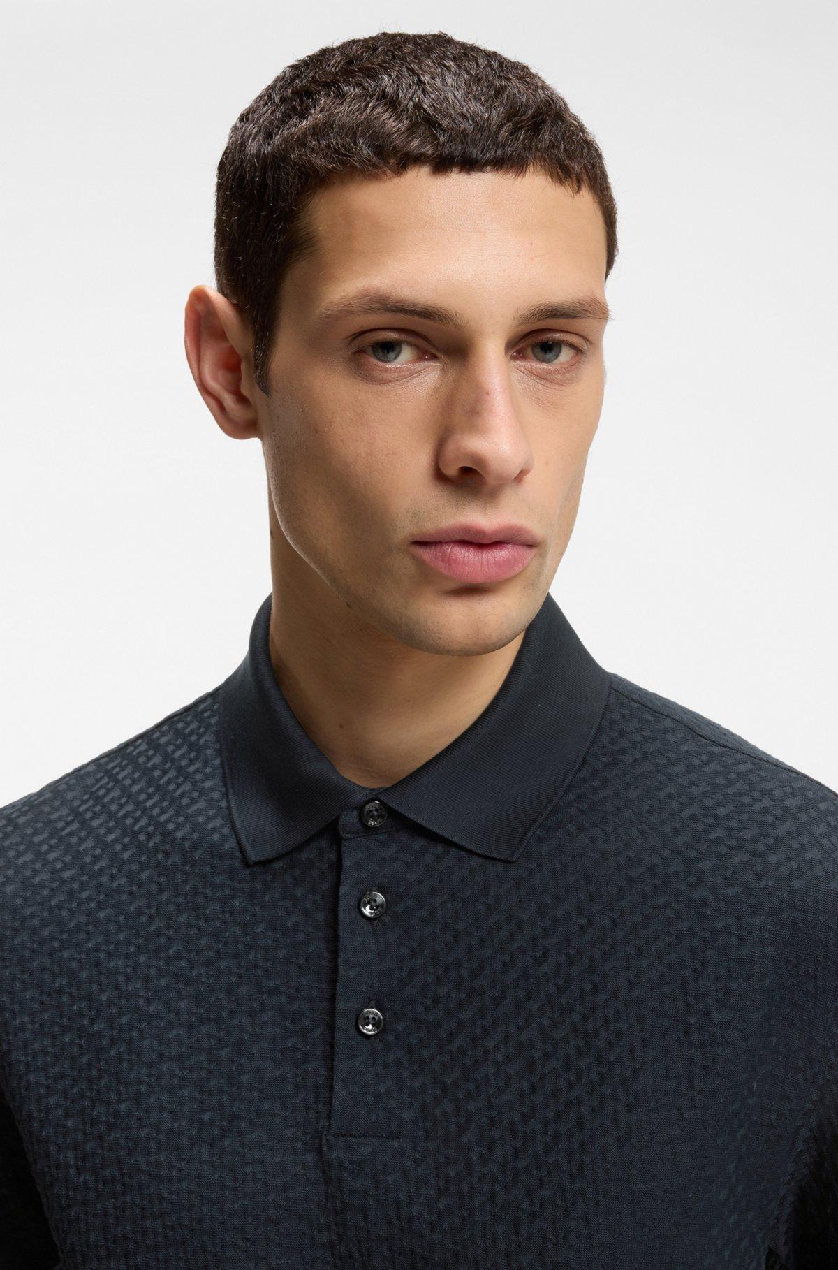 Monogram-jacquard polo shirt in cotton Product Image