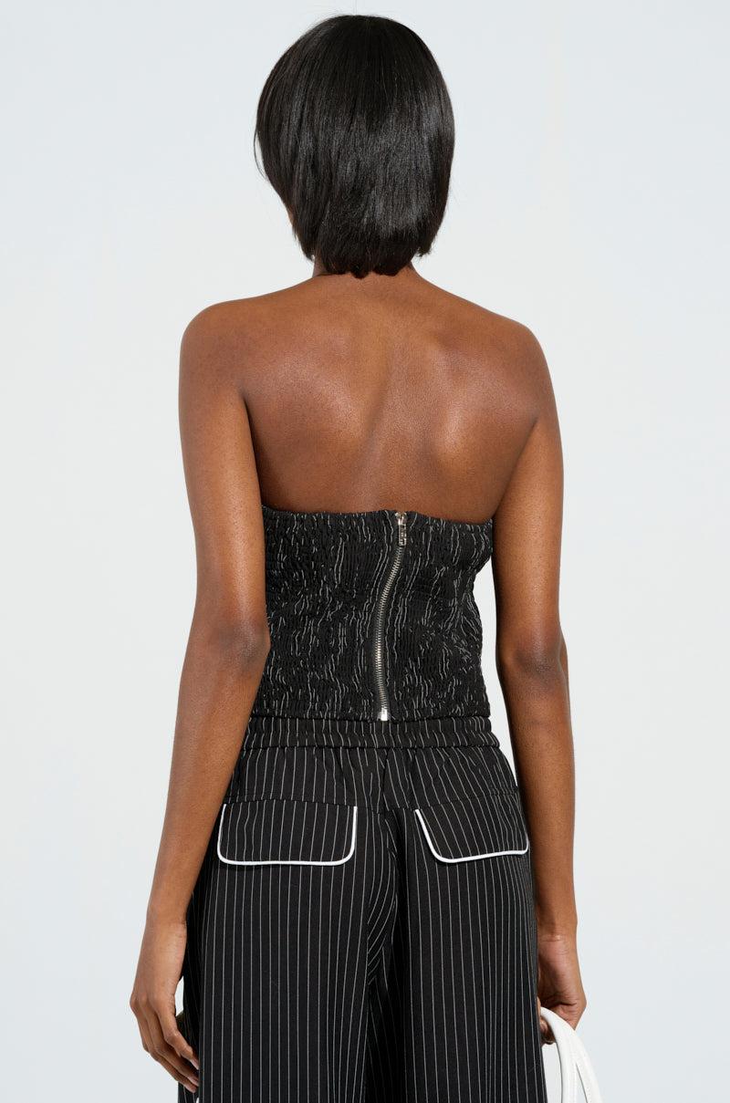 STRICTLY BUSINESS PINSTRIPE STRAPLESS TOP Product Image