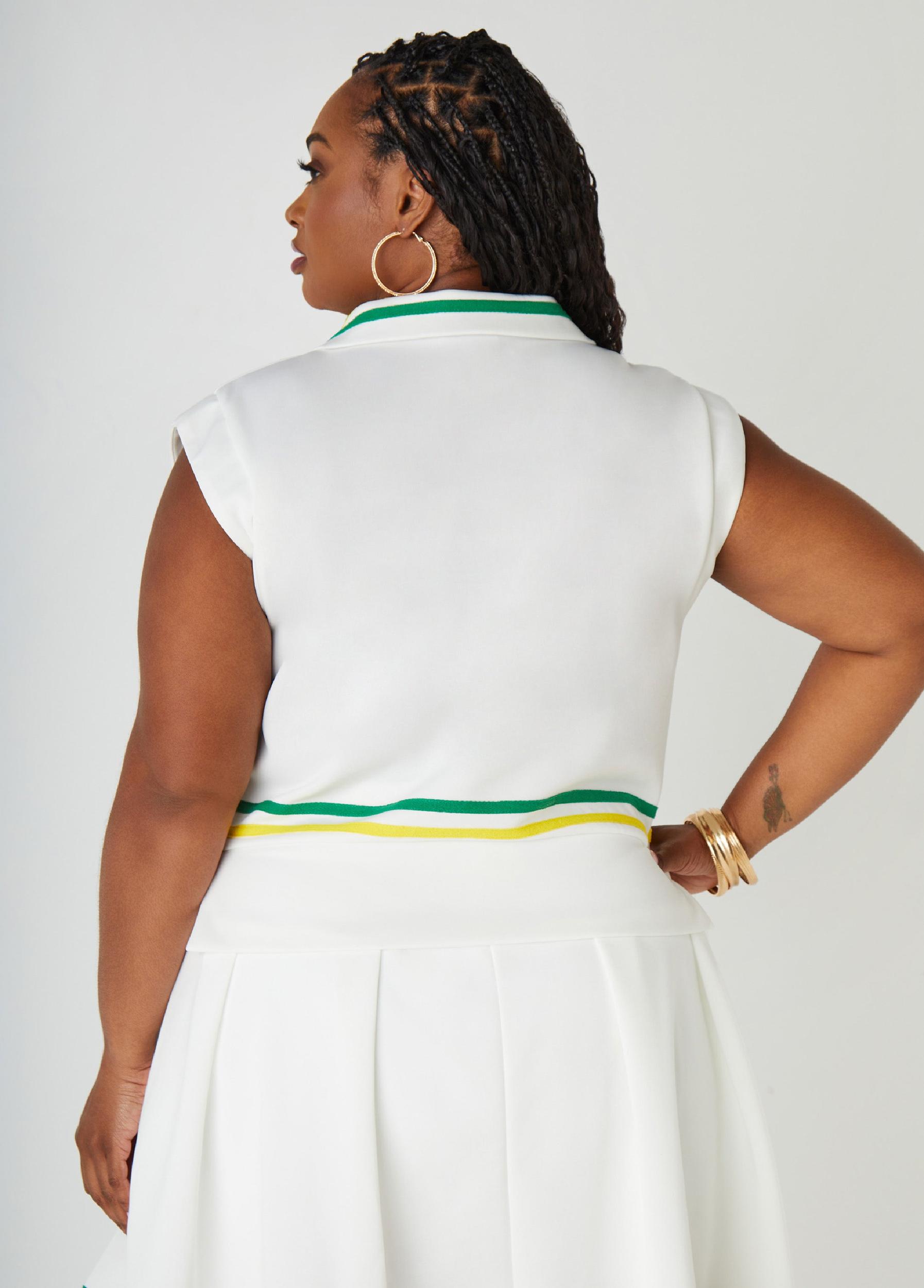 Plus Size Striped Tennis Vest Ashley Stewart Product Image