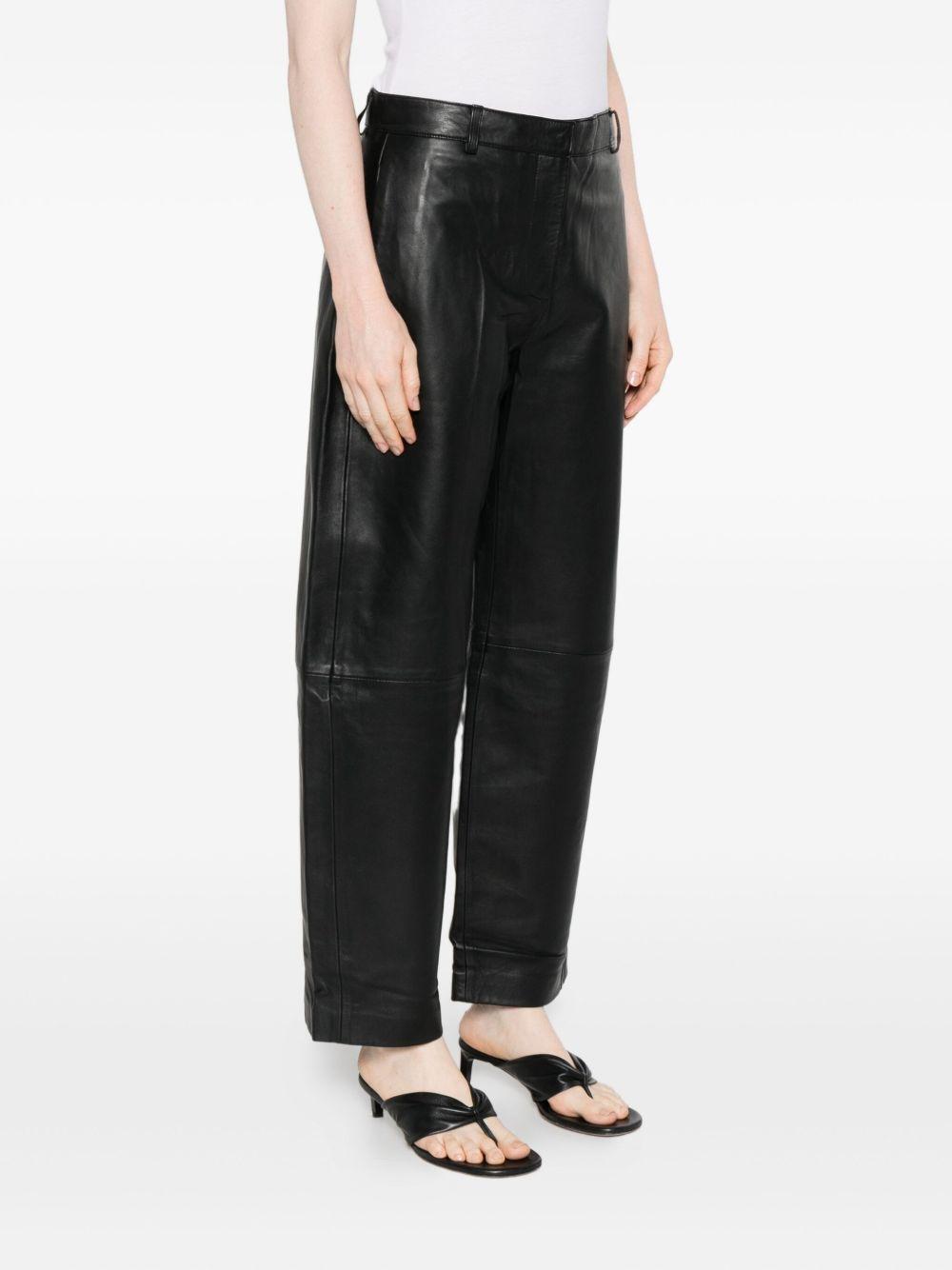 leather straight-leg trousers Product Image