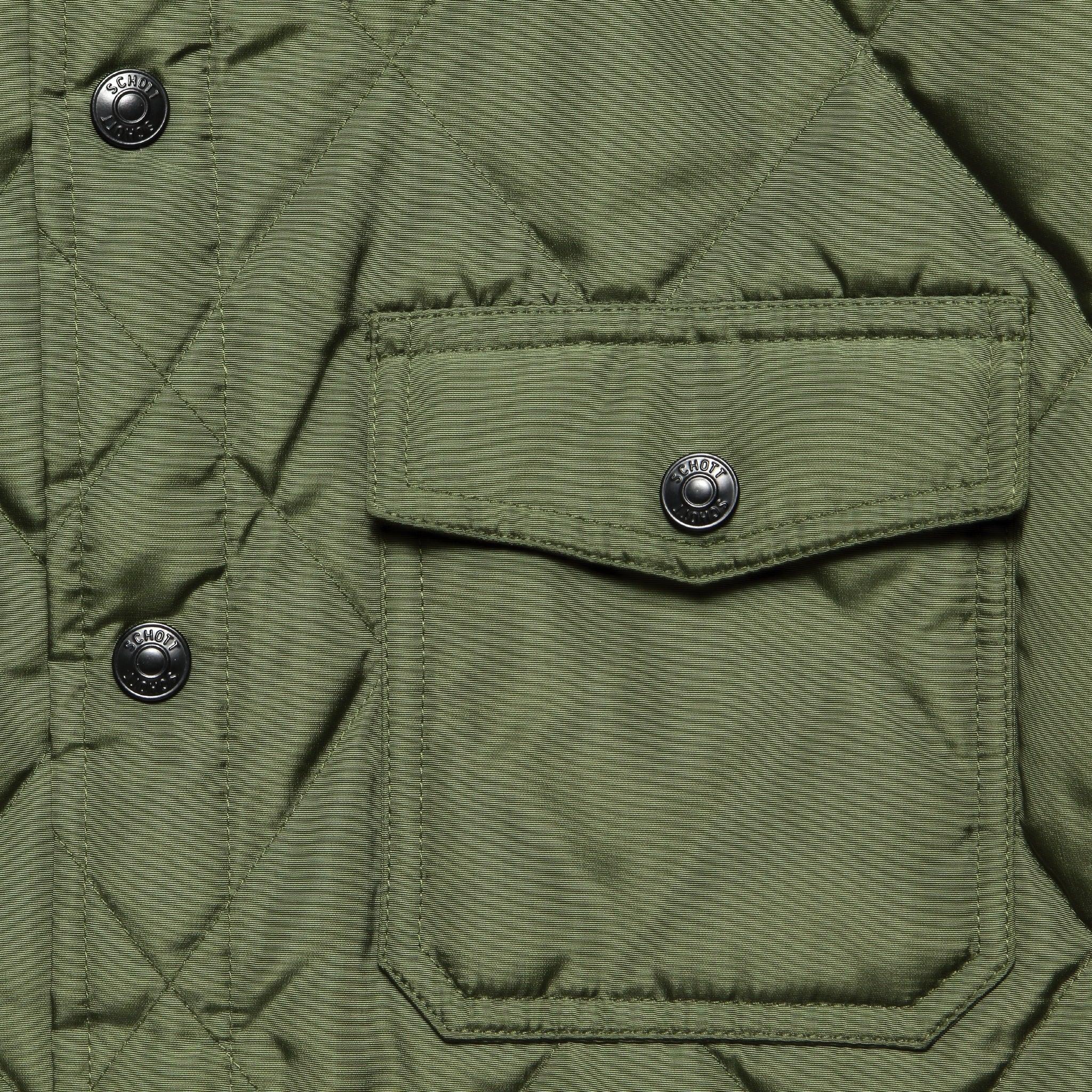 Down-Filled Quilted Shirt Jacket - Olive Product Image