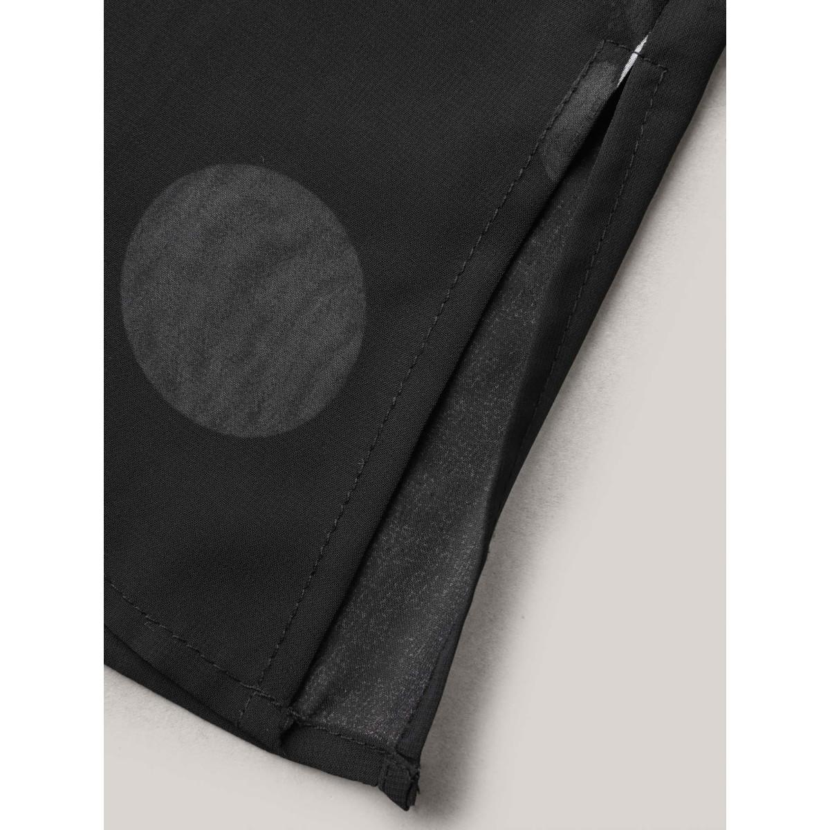 Plus Size Polka Dot Chiffon Sheer Open-Front Kimono Women Black Elegant See through Loose Everyday Kimonos BloomChic 28/5X Product Image