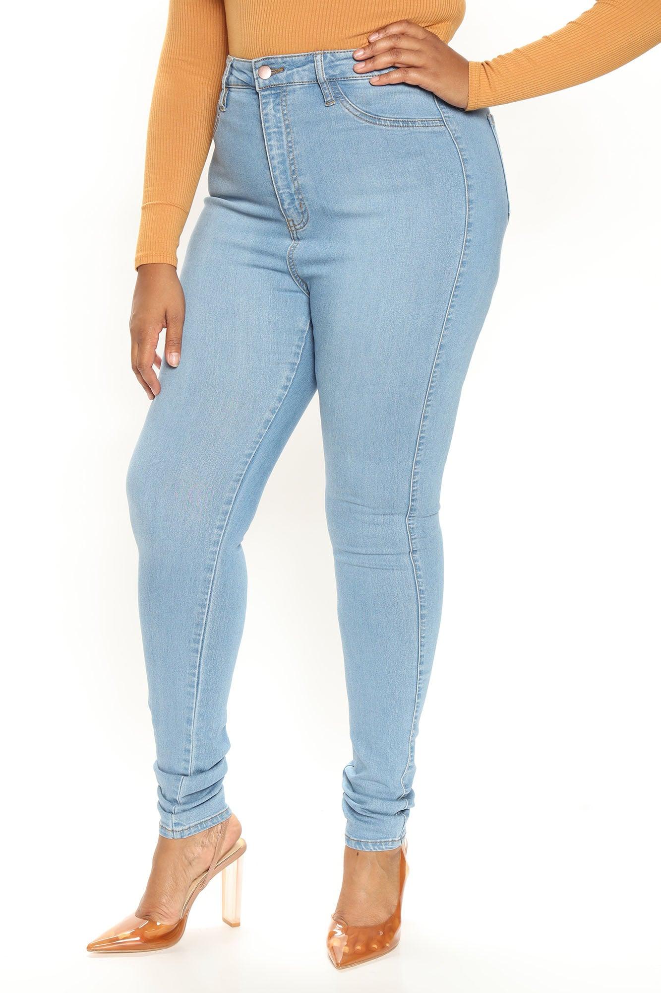 Tall Classic High Waist Skinny Jeans - Light Blue Wash Product Image