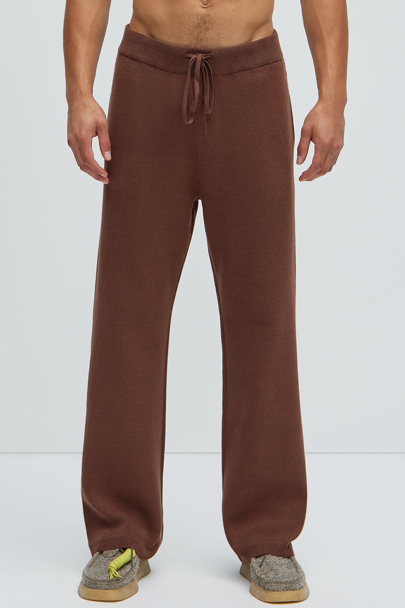 Recline Sweater Knit Sweatpants - Brown Product Image