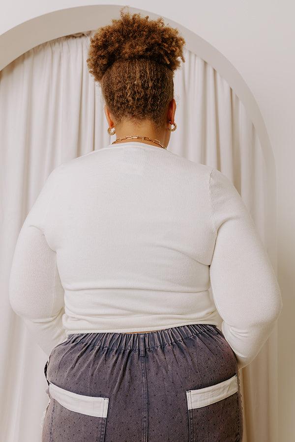 Breezy Chic Knit Sweater Top in Ivory Curves Product Image