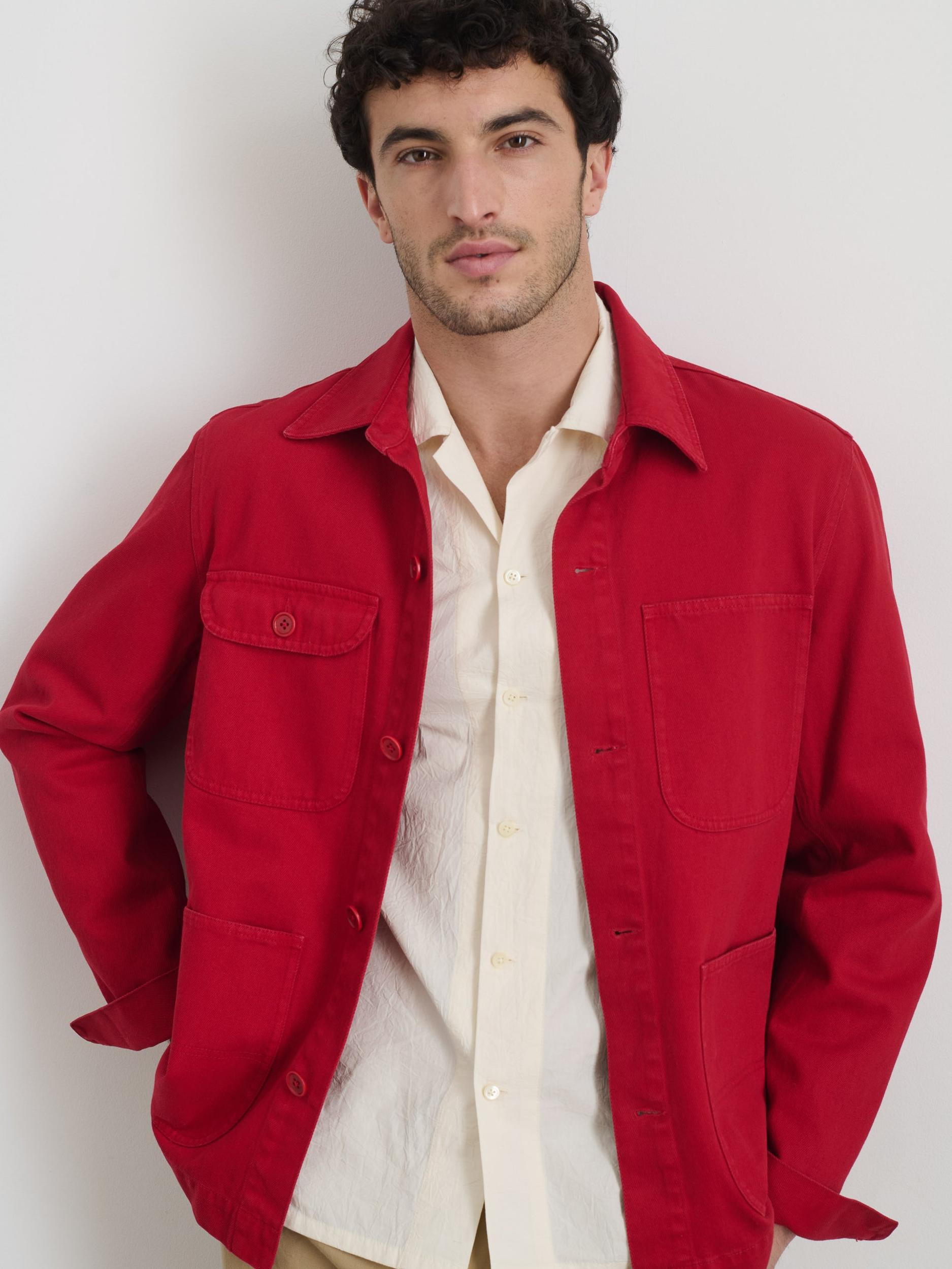 Garment Dyed Work Jacket in Recycled Denim Product Image