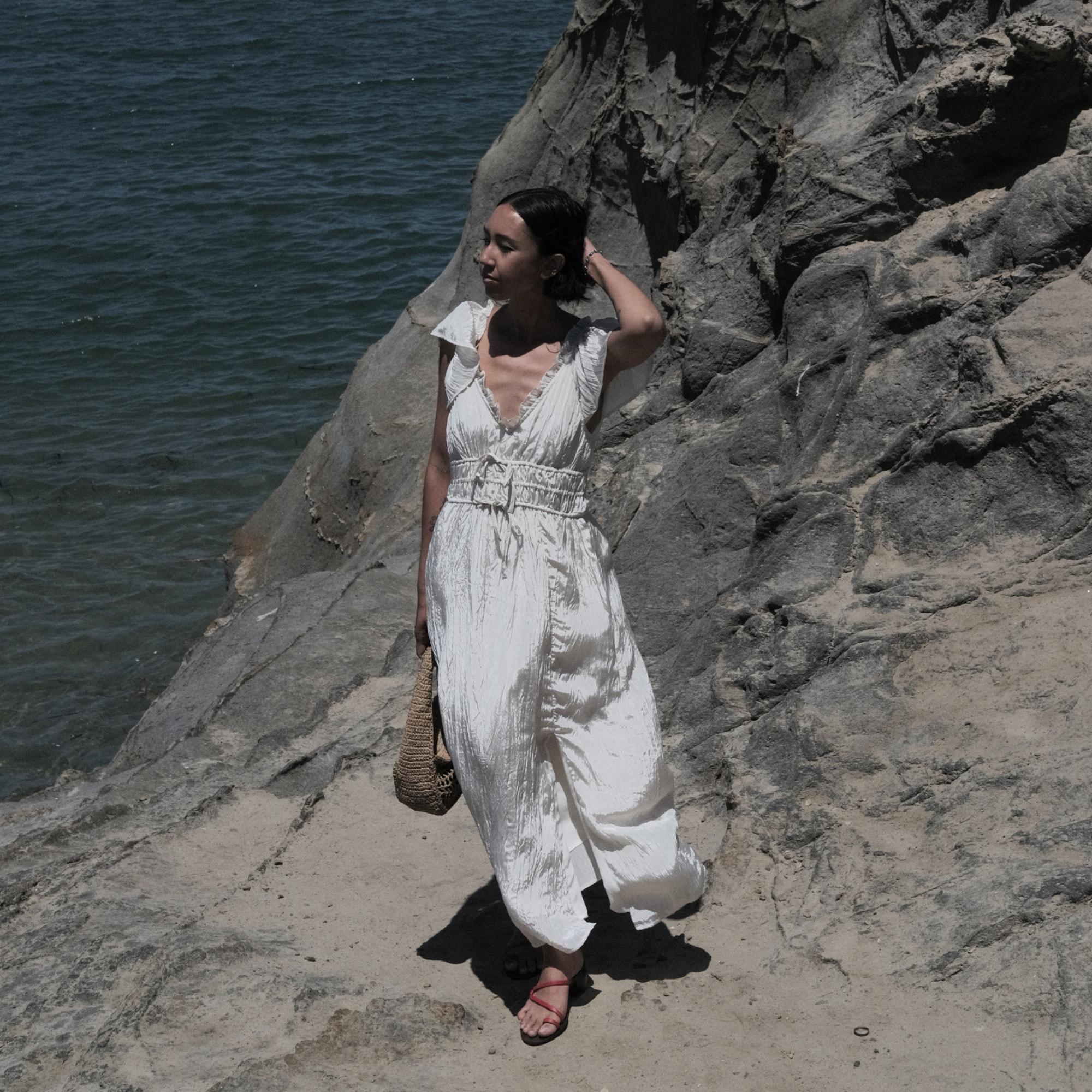 Palermo dress in viscose-blend crinkle Product Image