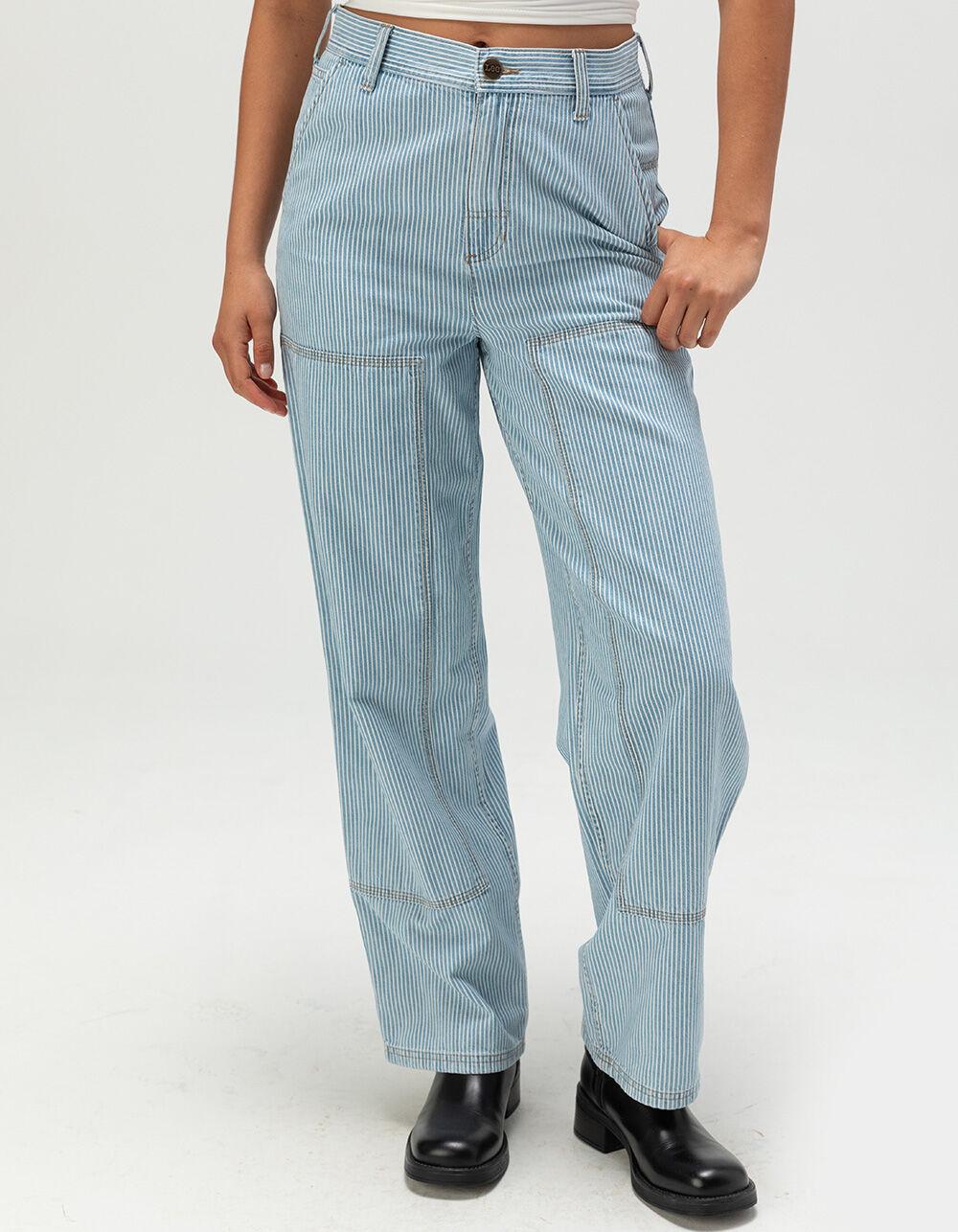 LEE Railroad Stripe Womens Utility Carpenter Jeans - RAILRD DENIM Product Image