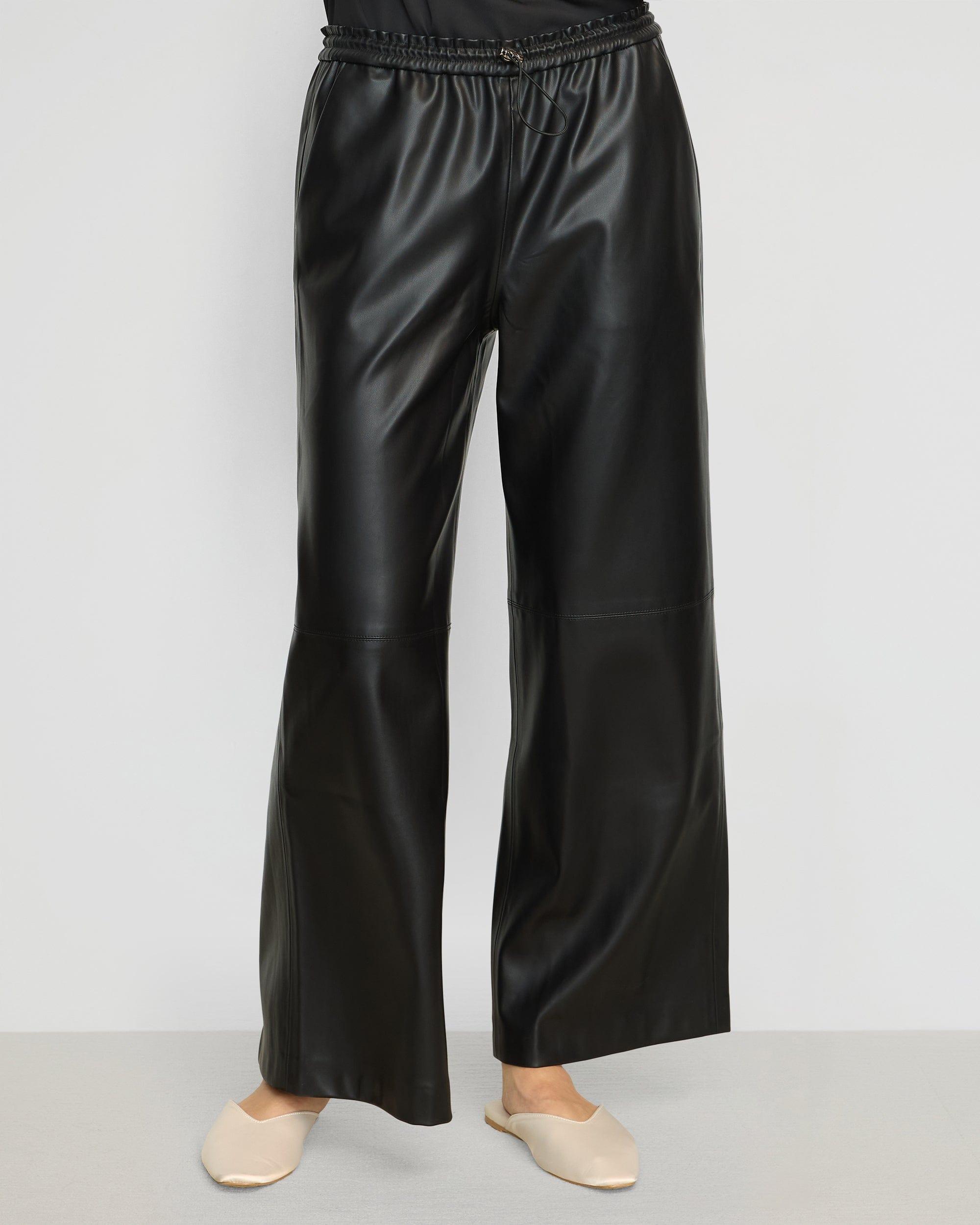 Lianne Drawstring Vegan Leather Pant Product Image