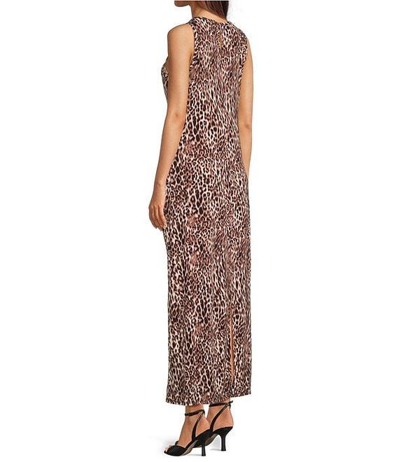 Vince Camuto Knit Round Neck Sleeveless Maxi Sheath Dress Product Image