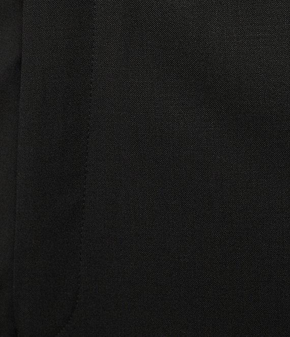 Hart Schaffner Marx New York Modern Fit Flat Front Solid Wool Dress Pants Product Image