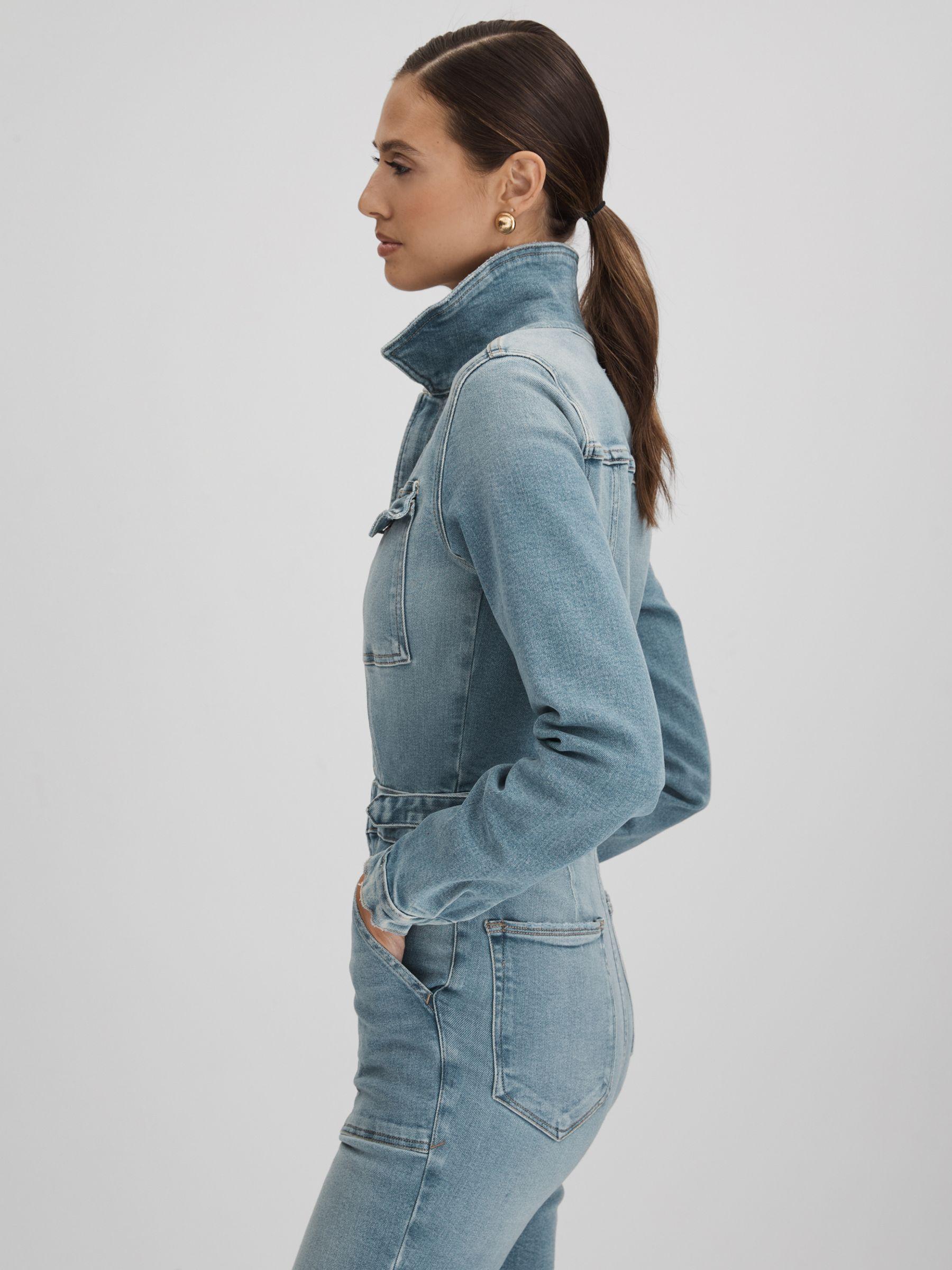 Good American Denim Long Sleeve Jumpsuit in Blue Product Image
