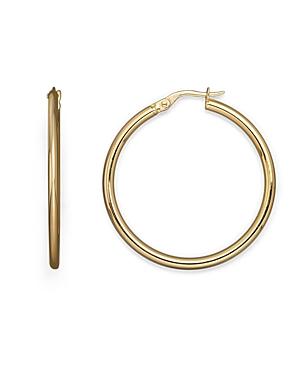 Womens 18K Yellow Gold Hoop Earrings/25MM Product Image