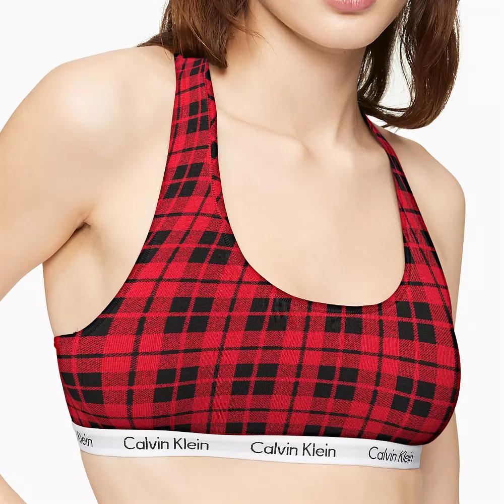 Women's Calvin Klein Carousel Lightly Lined Bralette QF8262, Size: XS, Blur Buffalo Red Product Image