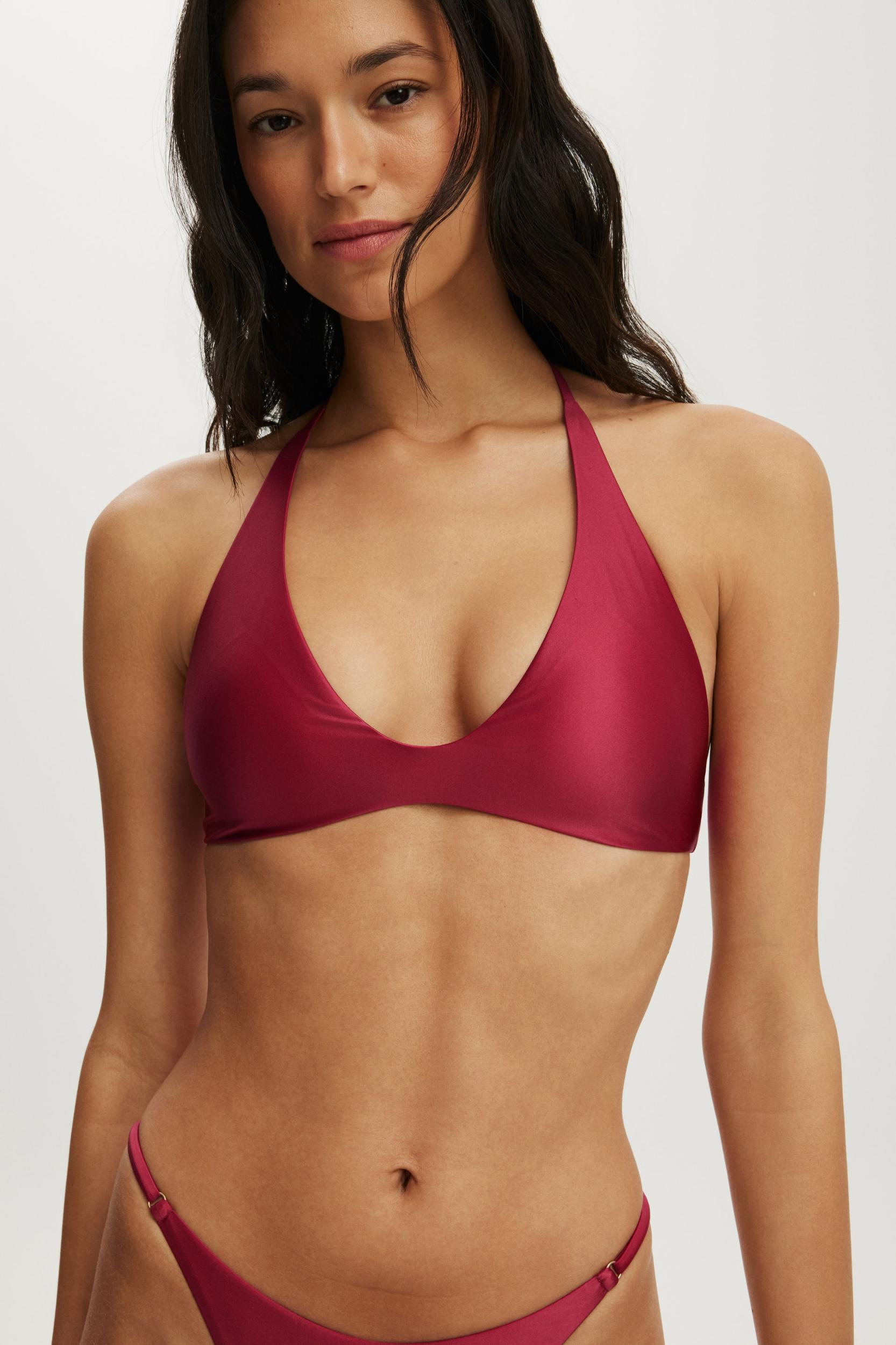 Scoop Neck Halter Bikini Top Product Image