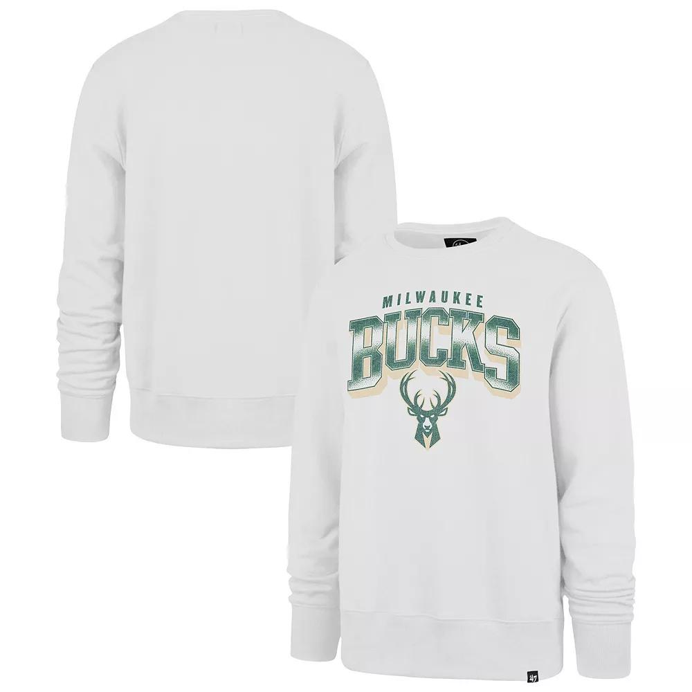 Men's '47 White Milwaukee Bucks Spotlight Headline Pullover Sweatshirt, Size: 3XL Product Image