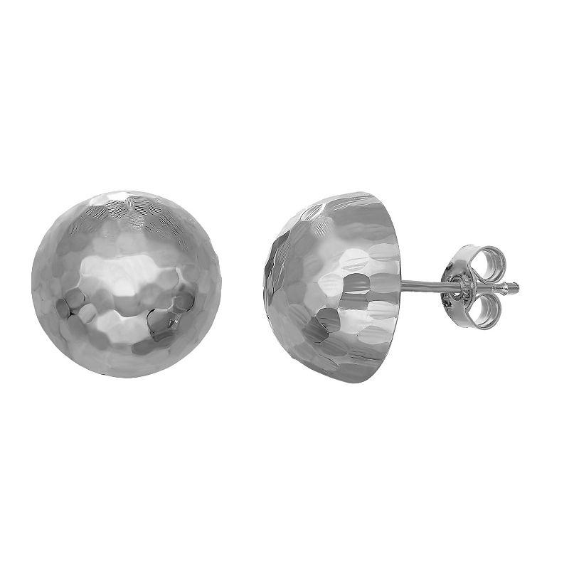 Jordan Blue 10k Gold Hammered Ball Stud Earrings, Womens, 10k Whgold Product Image