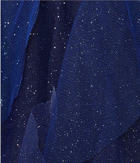 Pear Culture Strapless Sleeveless Corset Bodice Ombre Glitter Dress Product Image