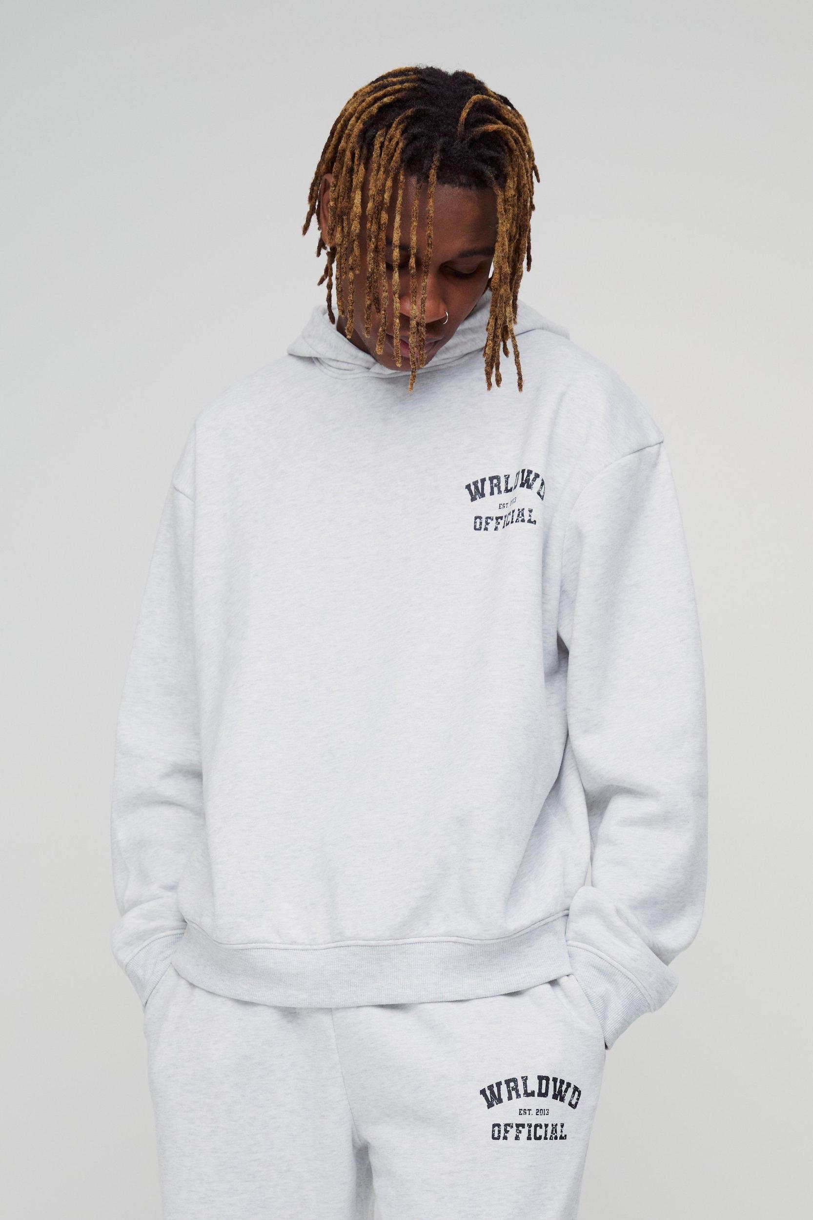 Tall Oversized Boxy Official Hooded Tracksuit | boohooMAN USA Product Image