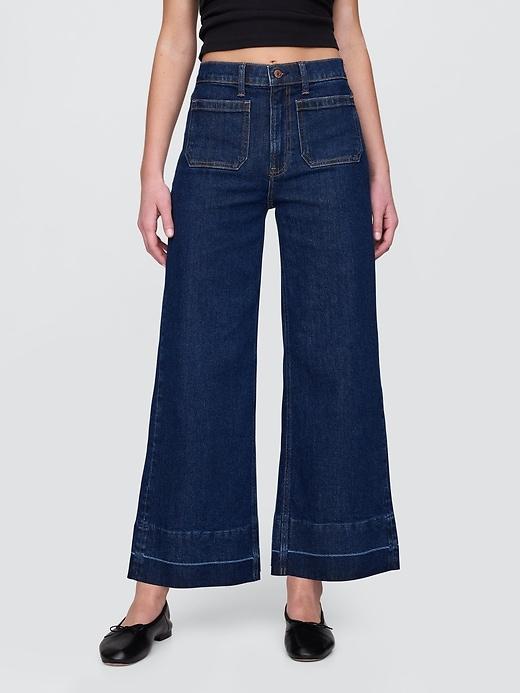 High Rise Stride Wide-Leg Ankle Jeans Product Image