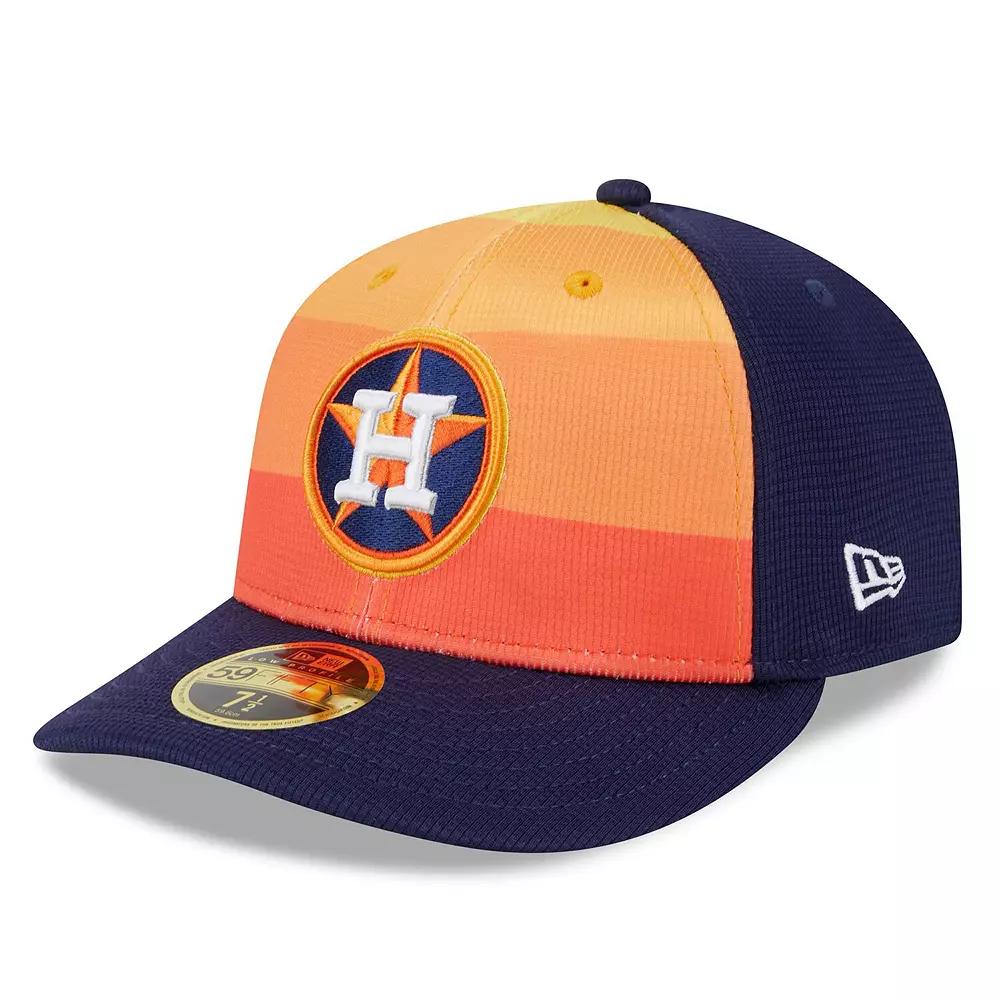 Men's New Era  Orange Houston Astros 2024 Batting Practice Low Profile 59FIFTY Fitted Hat, Size: 7 Product Image