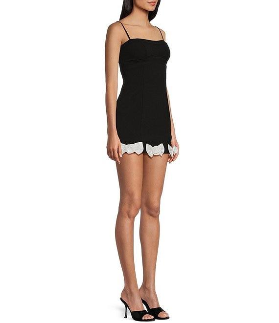 City Vibe Sleeveless Square Neck Open Back Bow Hem Dress Product Image