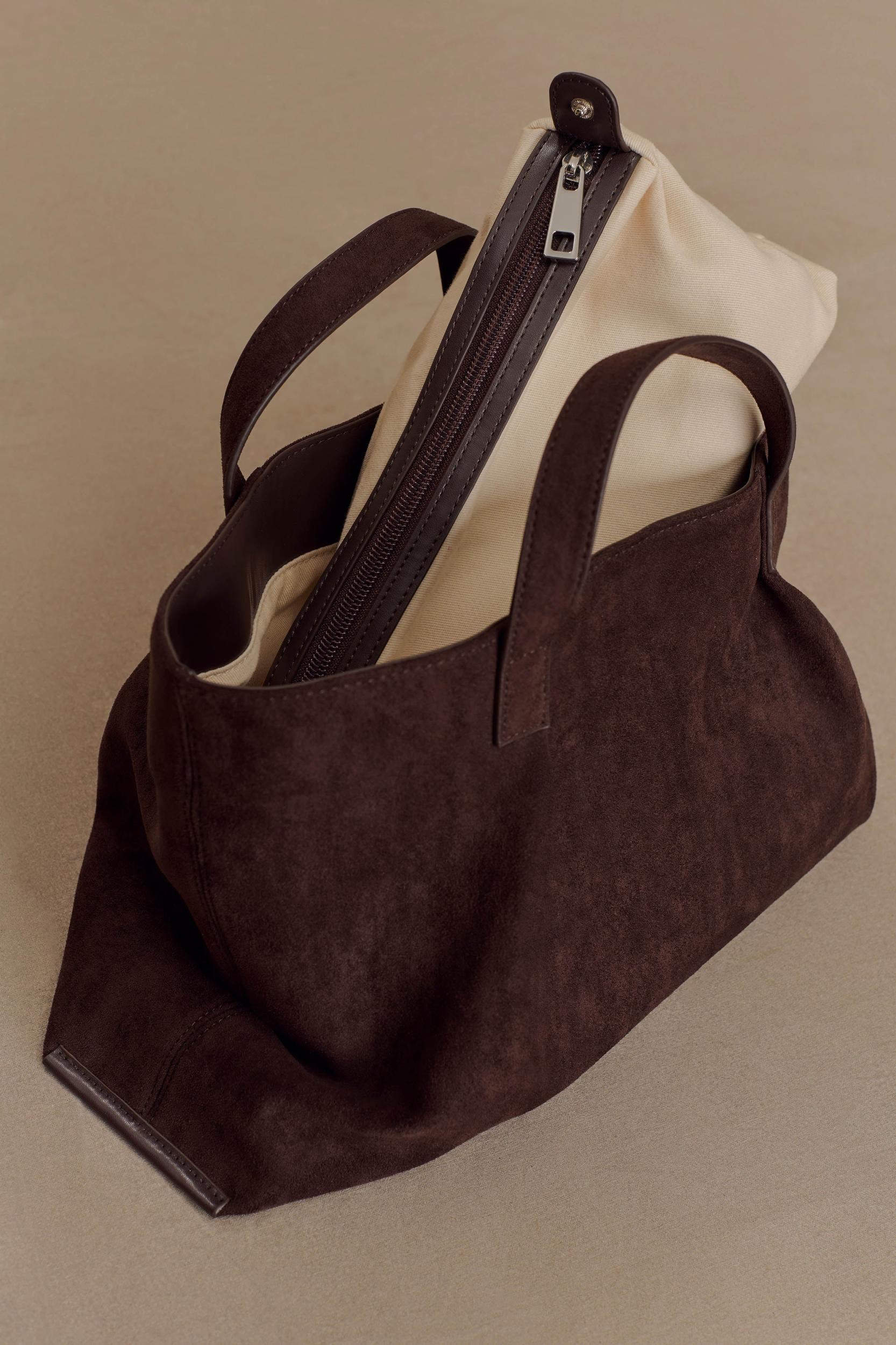 Baylor Faux Suede Bag - Chocolate Product Image