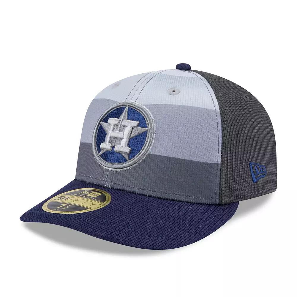 Men's New Era  Gray/Navy Houston Astros 2025 Batting Practice Low Profile 59FIFTY Fitted Hat, Size: 6 7/8, Grey Product Image