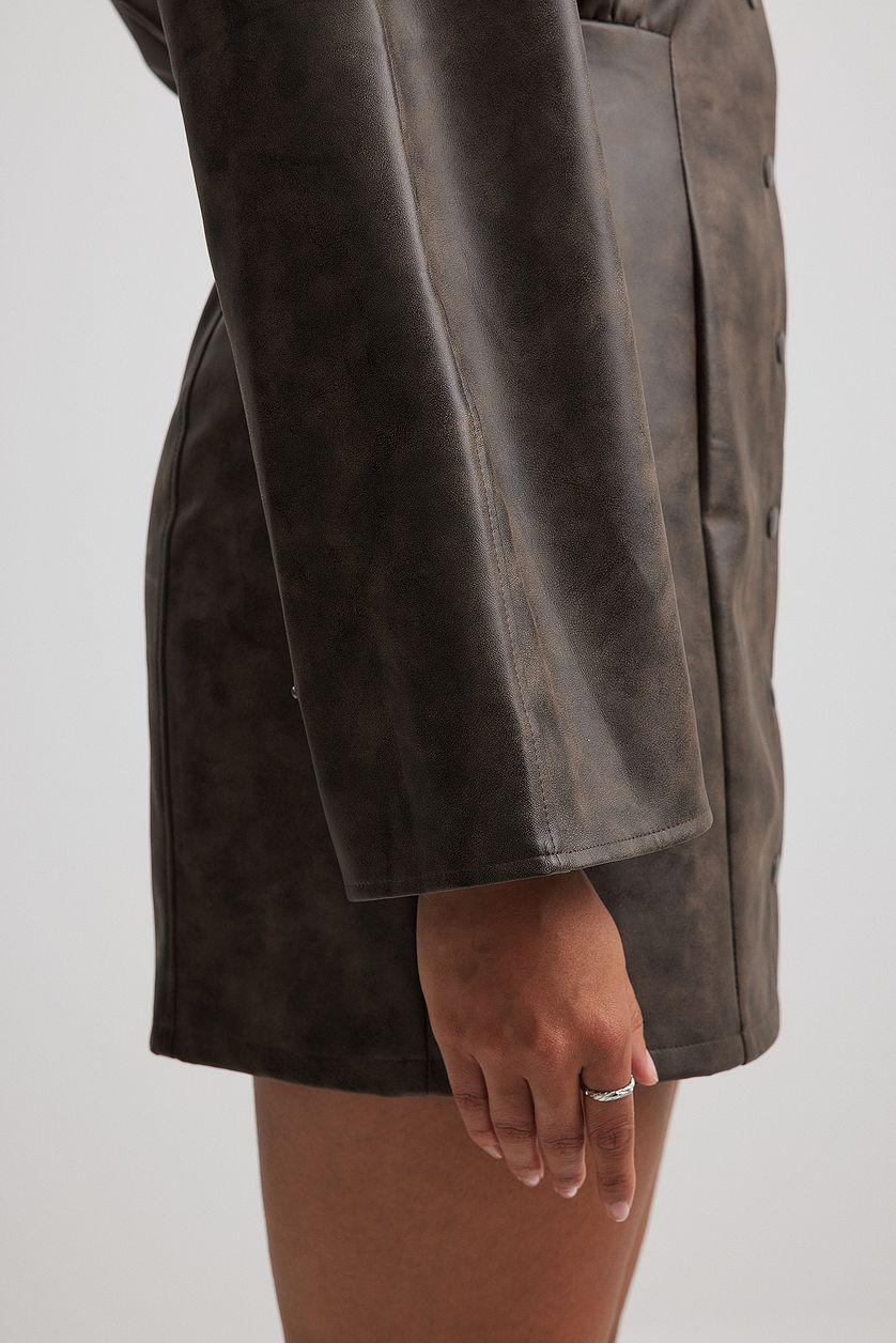 Washed Faux Leather Mini Dress Product Image