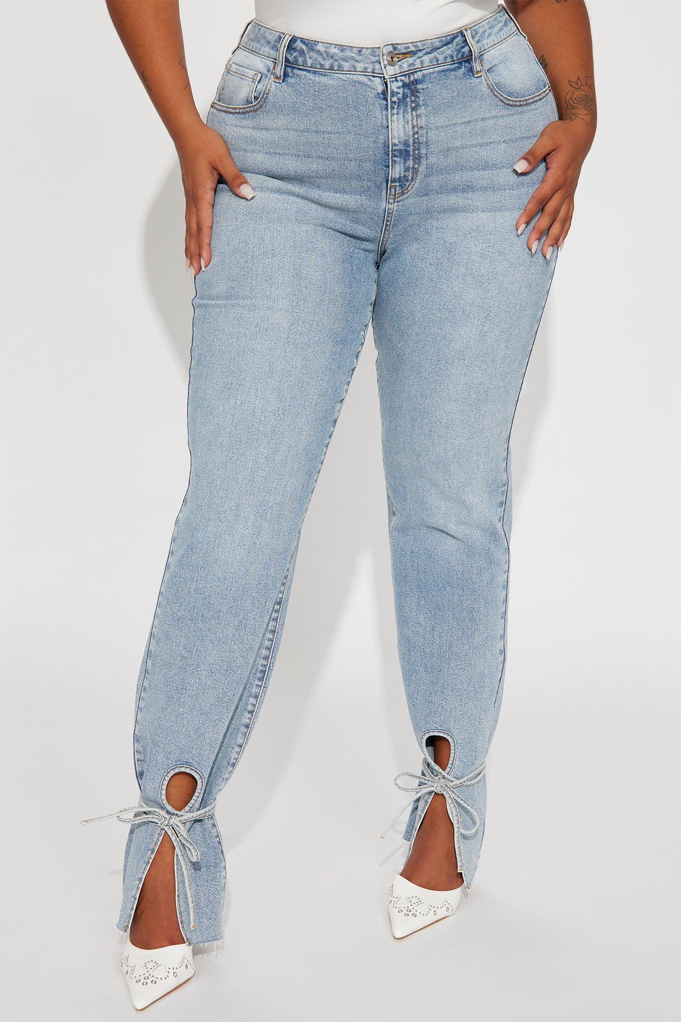 Tall All Tied Up Straight Leg Jeans - Medium Wash Product Image