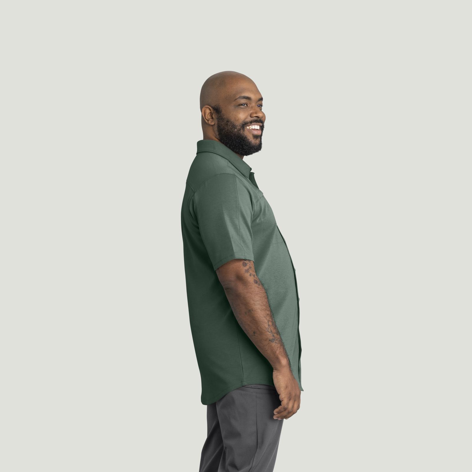 Men's Snap Front Jersey Short Sleeve Work Shirt Product Image