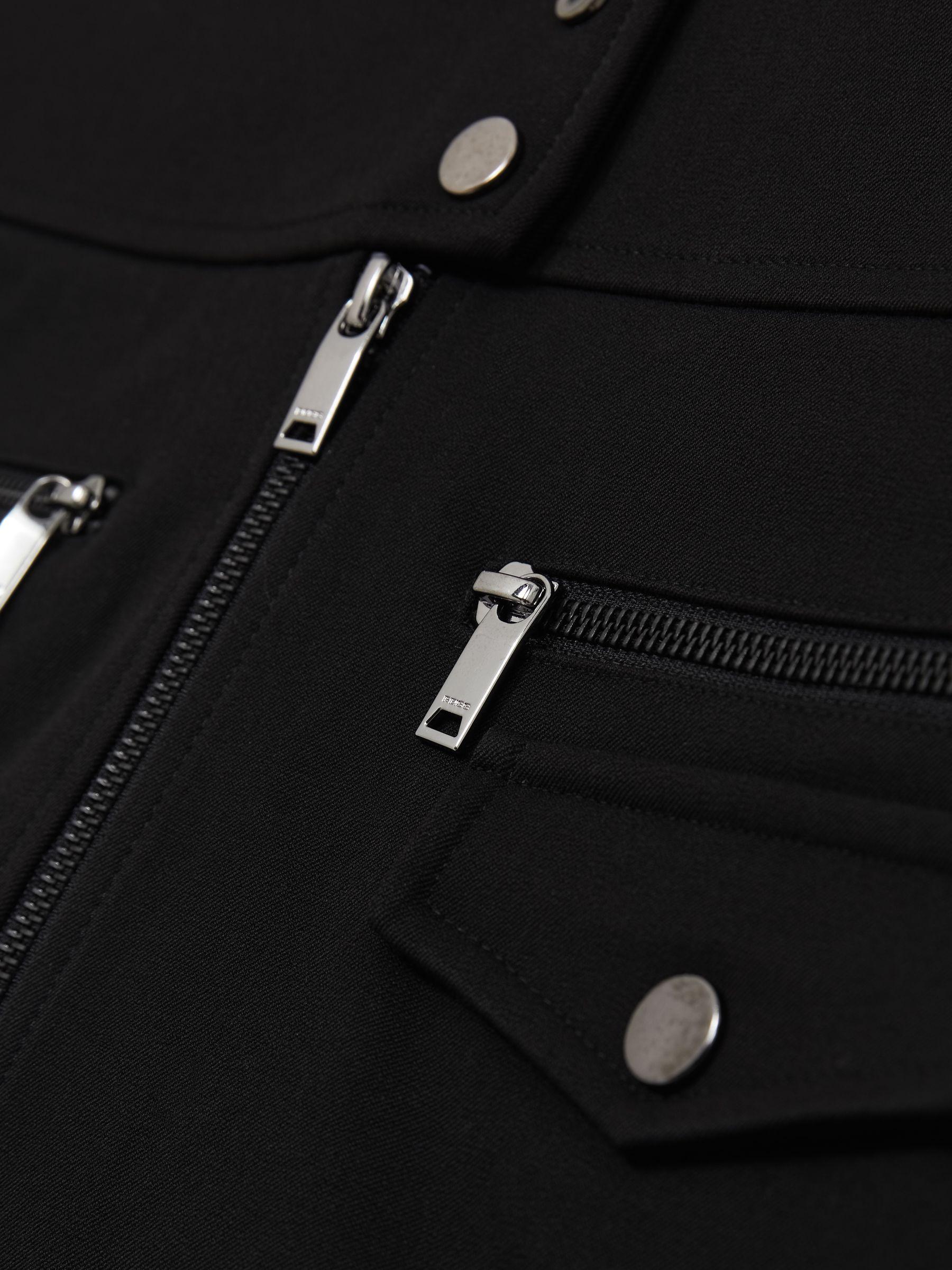 Zip-Through Ponte Mini Skirt in Black Product Image