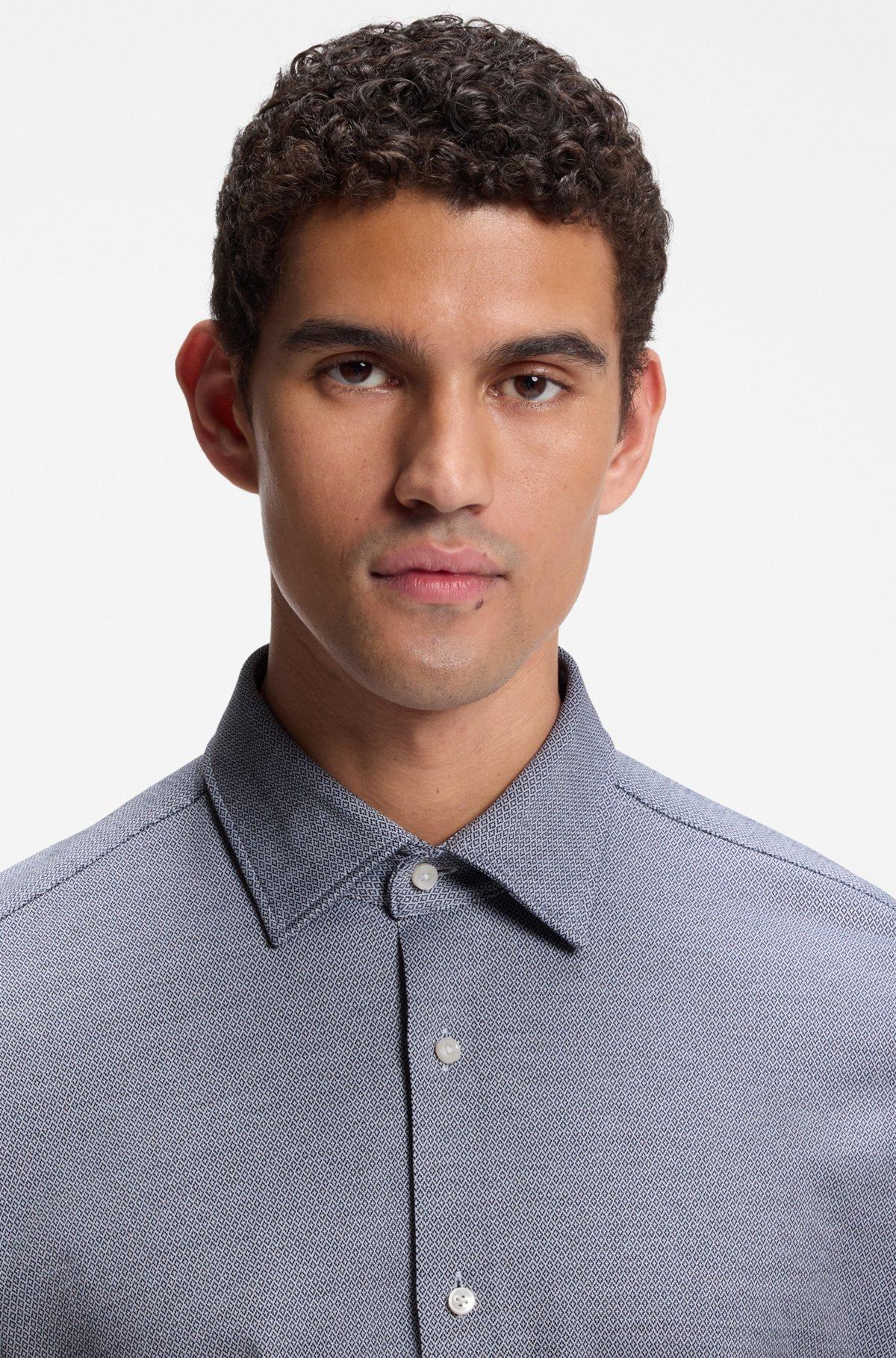 Patterned regular-fit shirt in cotton jersey Product Image