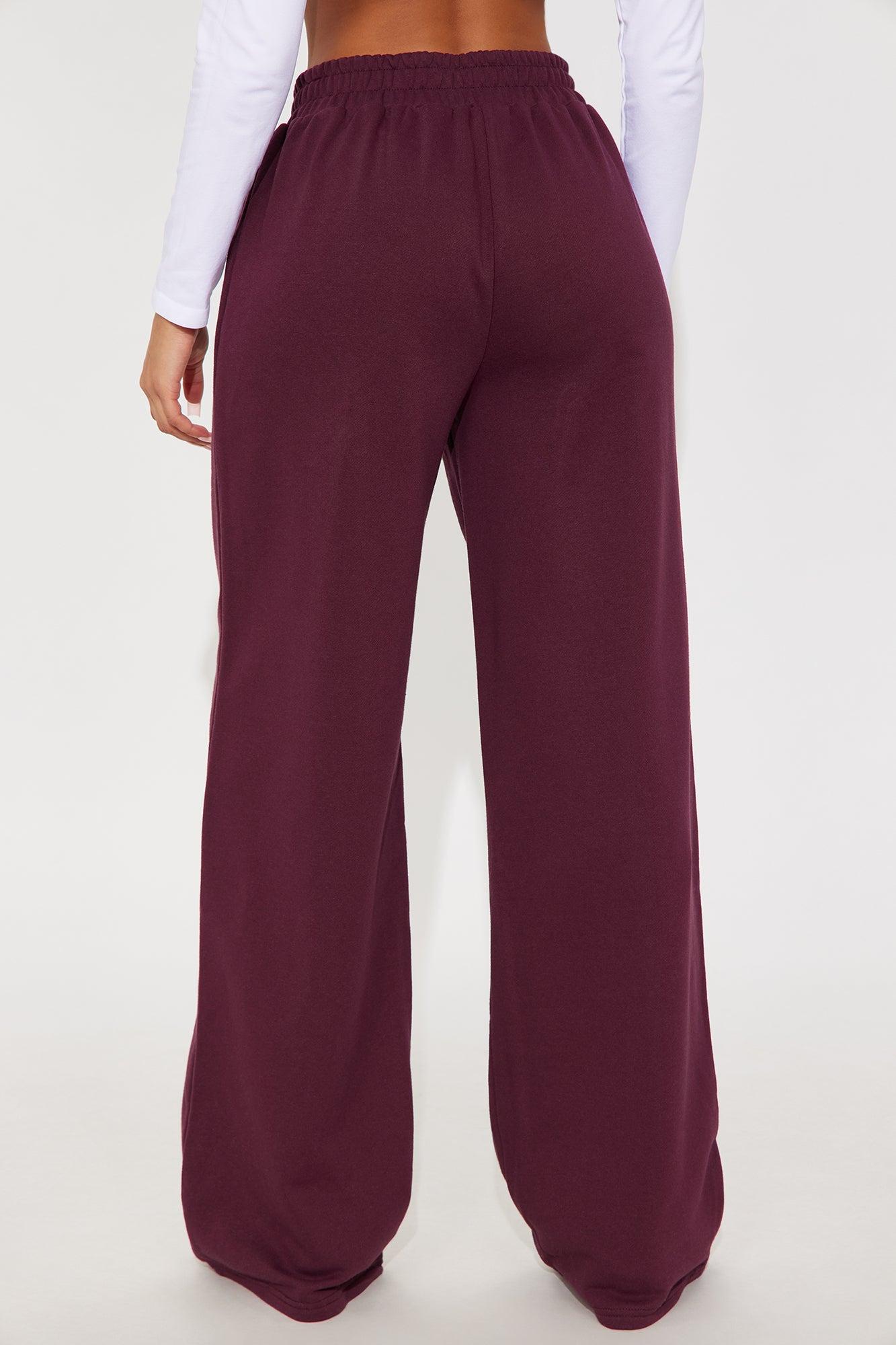 Cassandra Cross Over Lounge Pant - Burgundy Female Product Image