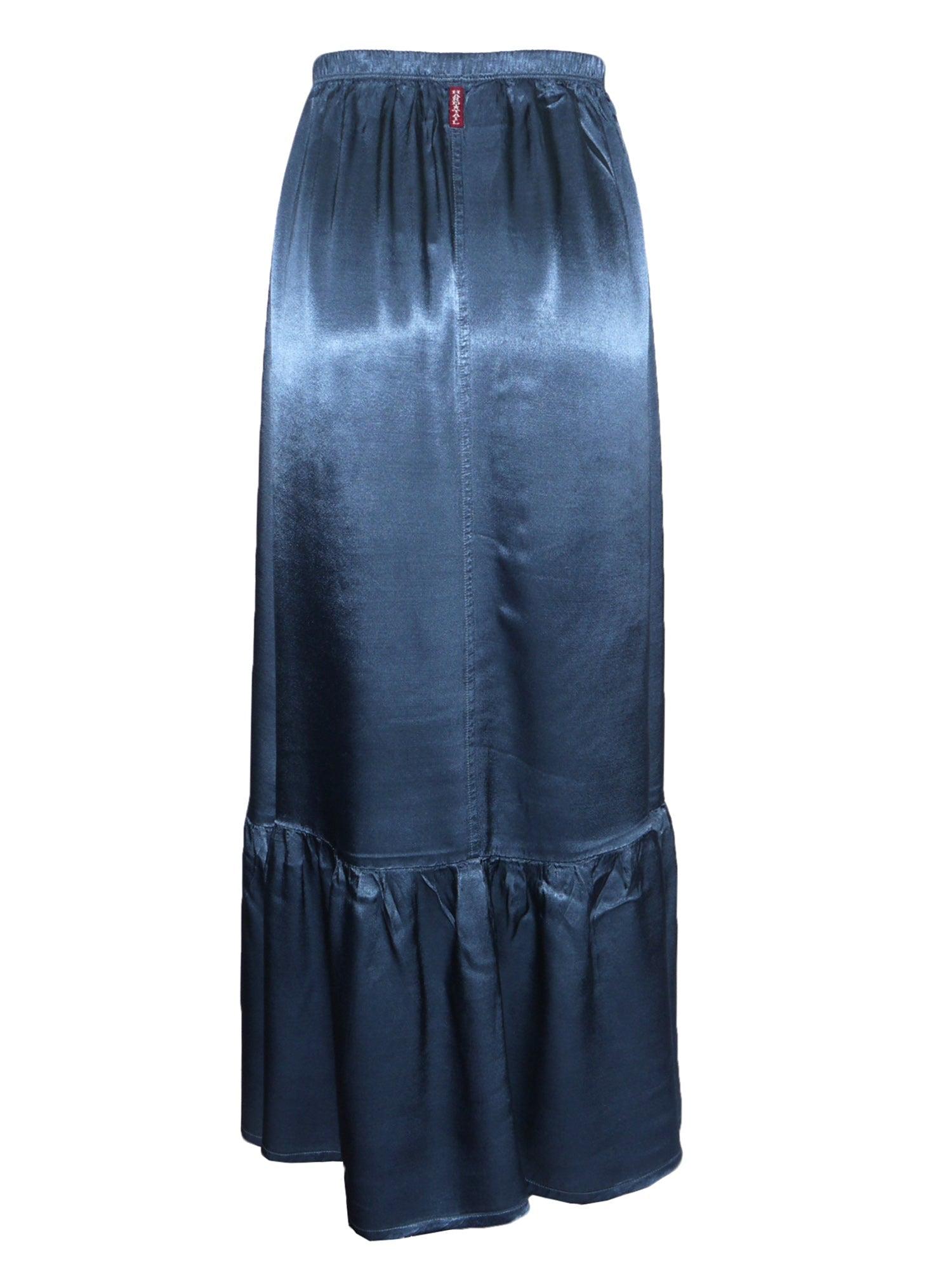 Hard Tail Satin Ruffle Maxi Skirt (Style: SAT-27) Product Image