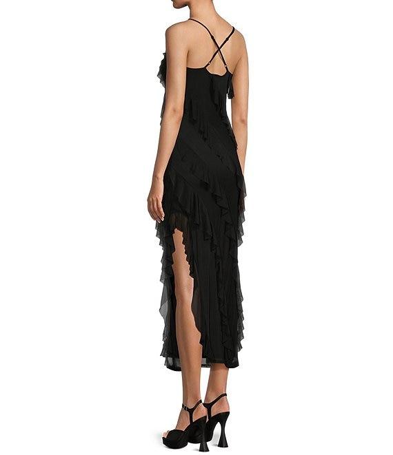 Evolutionary Sleeveless Bias All Over Ruffle Dress Product Image