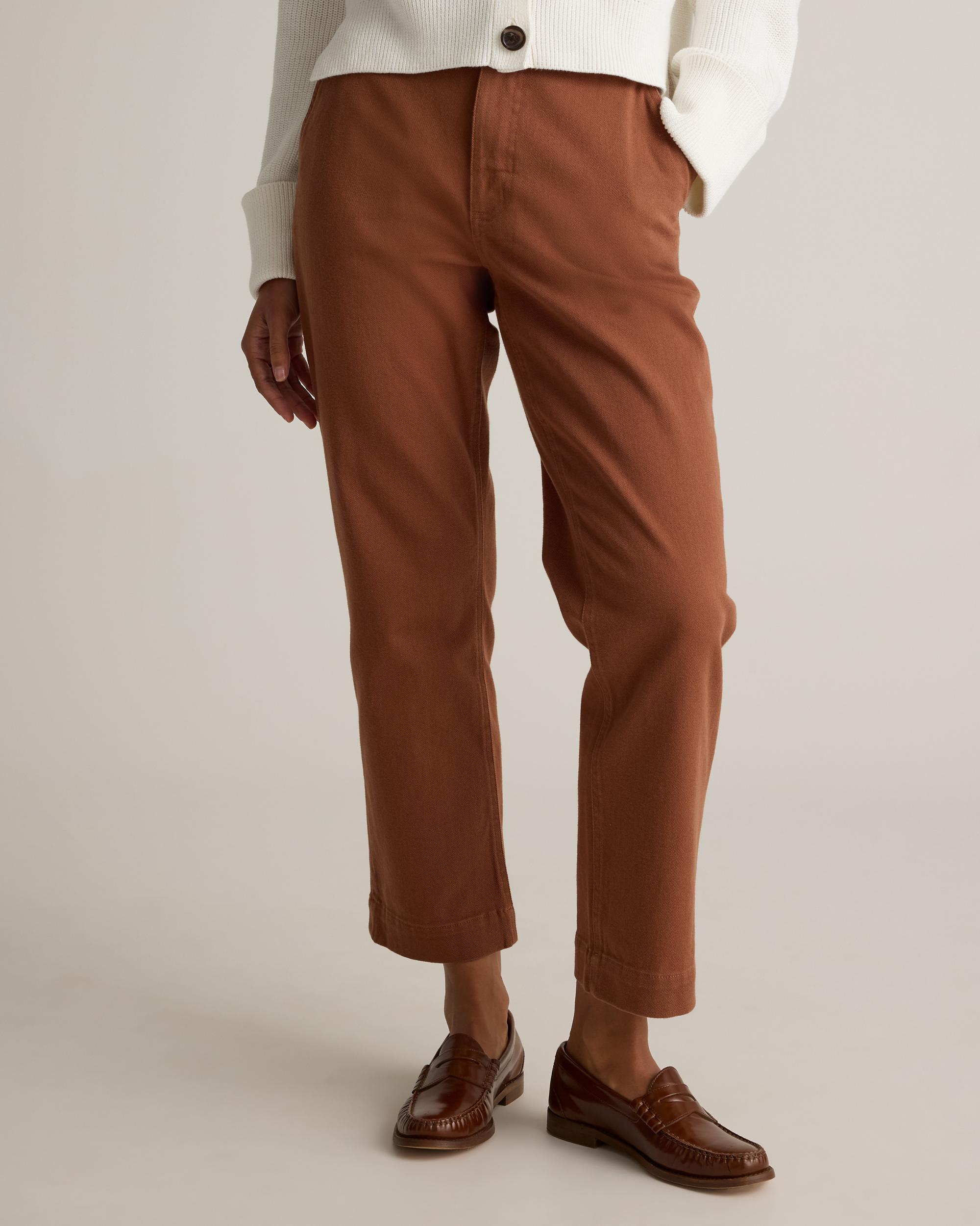 Quince | Women's Organic Stretch Cotton Twill Straight Leg Cropped Pants Organic Cotton Product Image