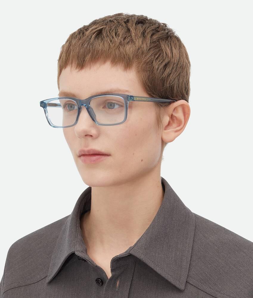 Classic Rectangular Eyeglasses in Light blue/transparent Product Image