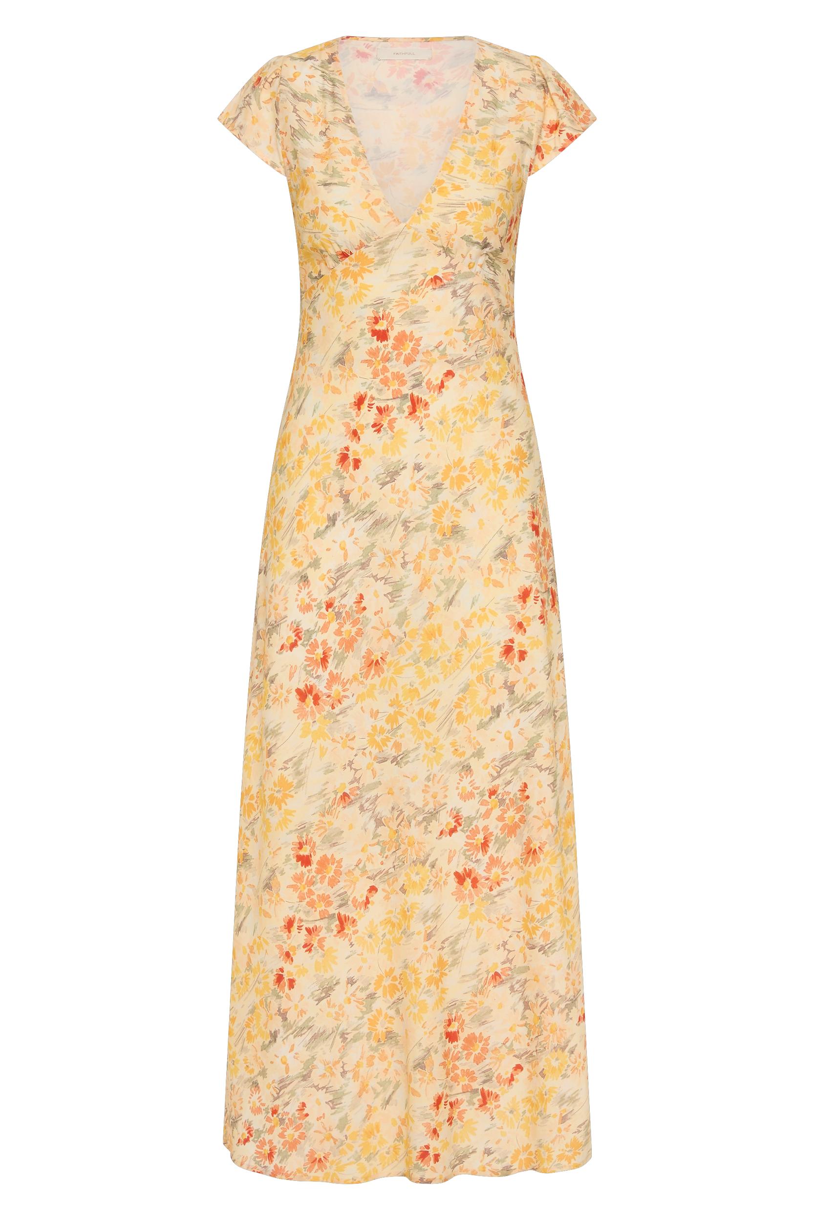 Yvonne Midi Dress Adeline Floral Yellow - Final Sale Product Image