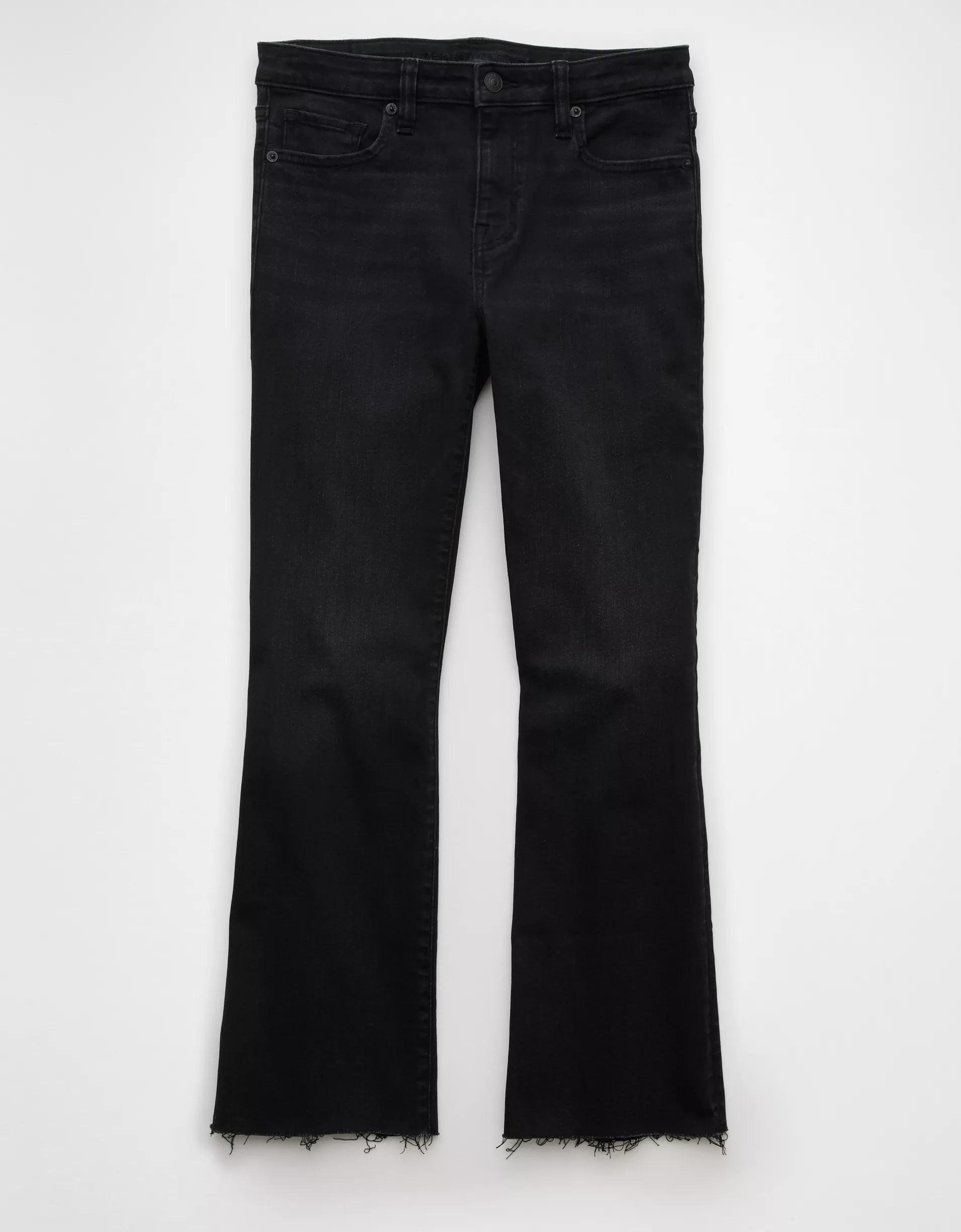 AE Next Level High-Waisted Kick Bootcut Crop Jean Product Image