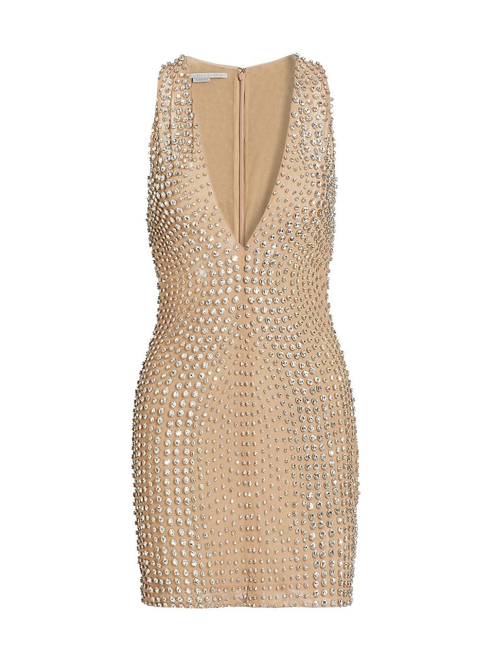 Womens Crystal Embellished Minidress Size 0 Product Image