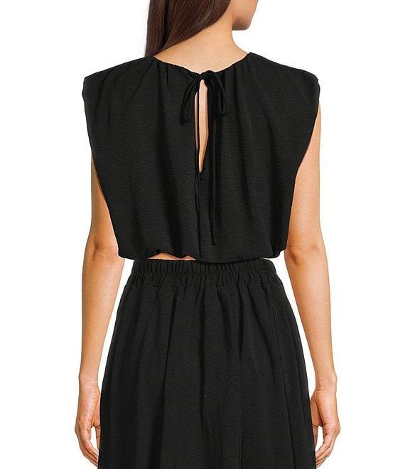 Blu Pepper Cropped Coordinating Bubble Top Product Image