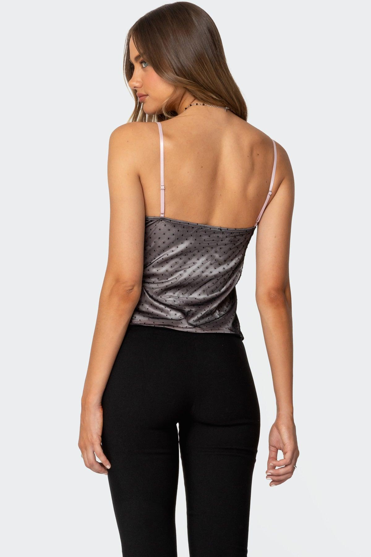 Janie Layered Polka Dot Mesh Top Product Image