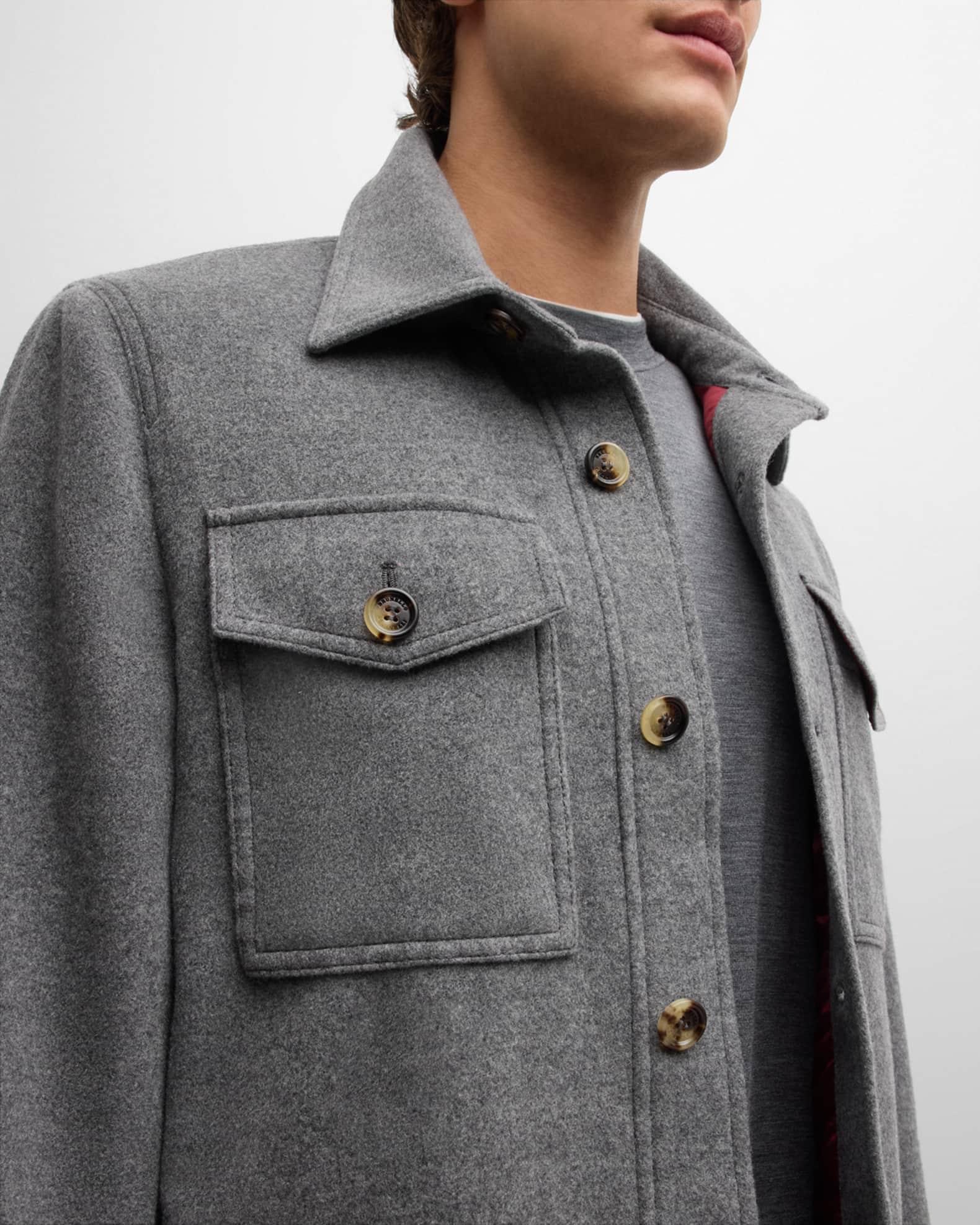 Men's Cashmere Western Shirt Jacket Product Image