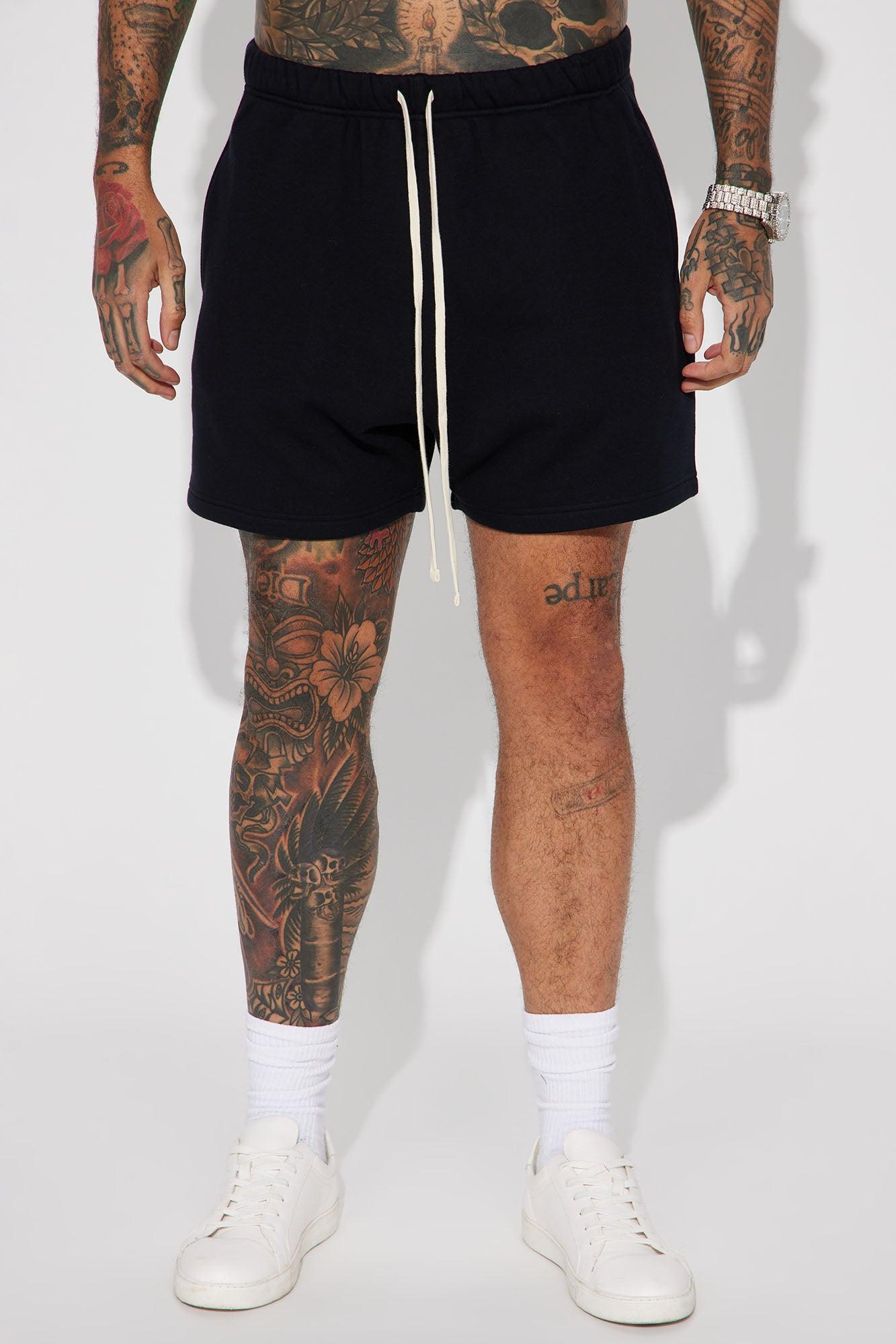 Tyson Oversize Heavyweight Sweat Shorts - Black Product Image