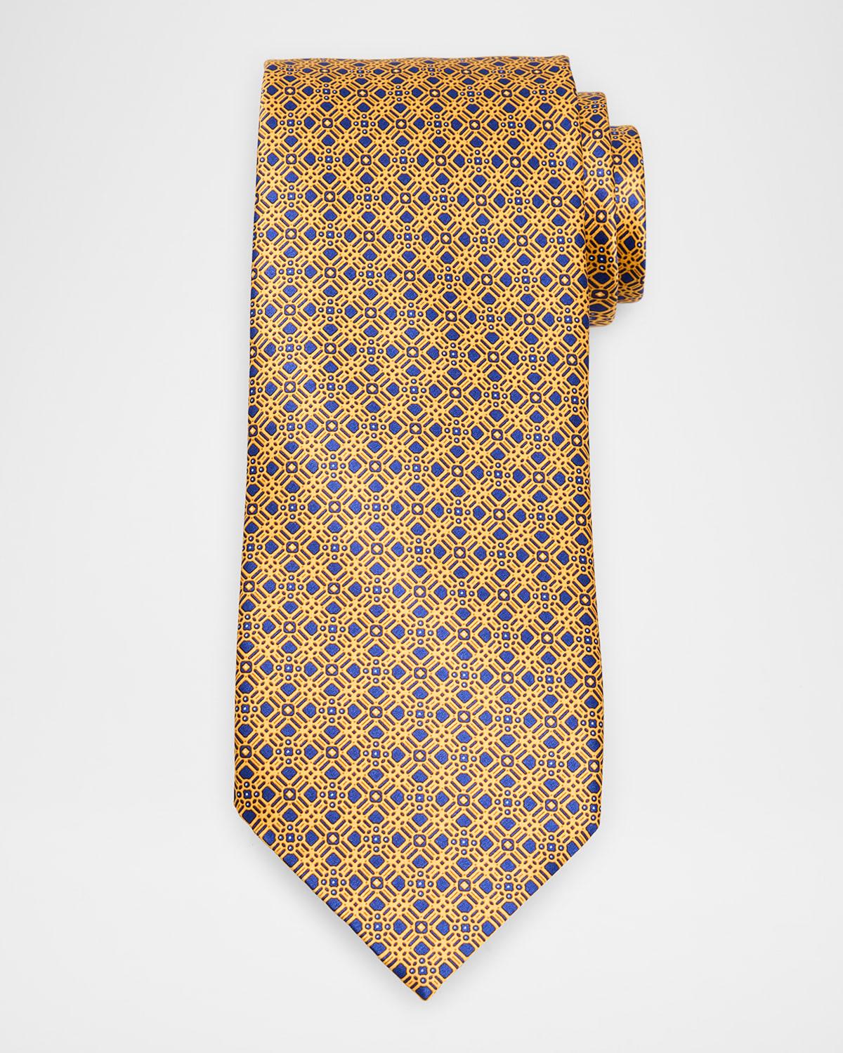 Mens Geometric Silk Tie Product Image